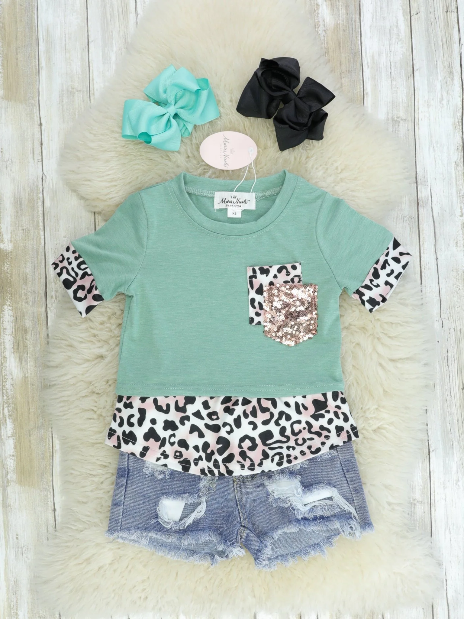 Mom & Me Sage Leopard Shirt - Image 2