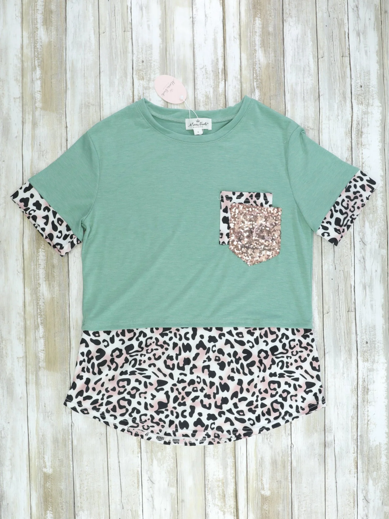 Mom & Me Sage Leopard Shirt - Image 3