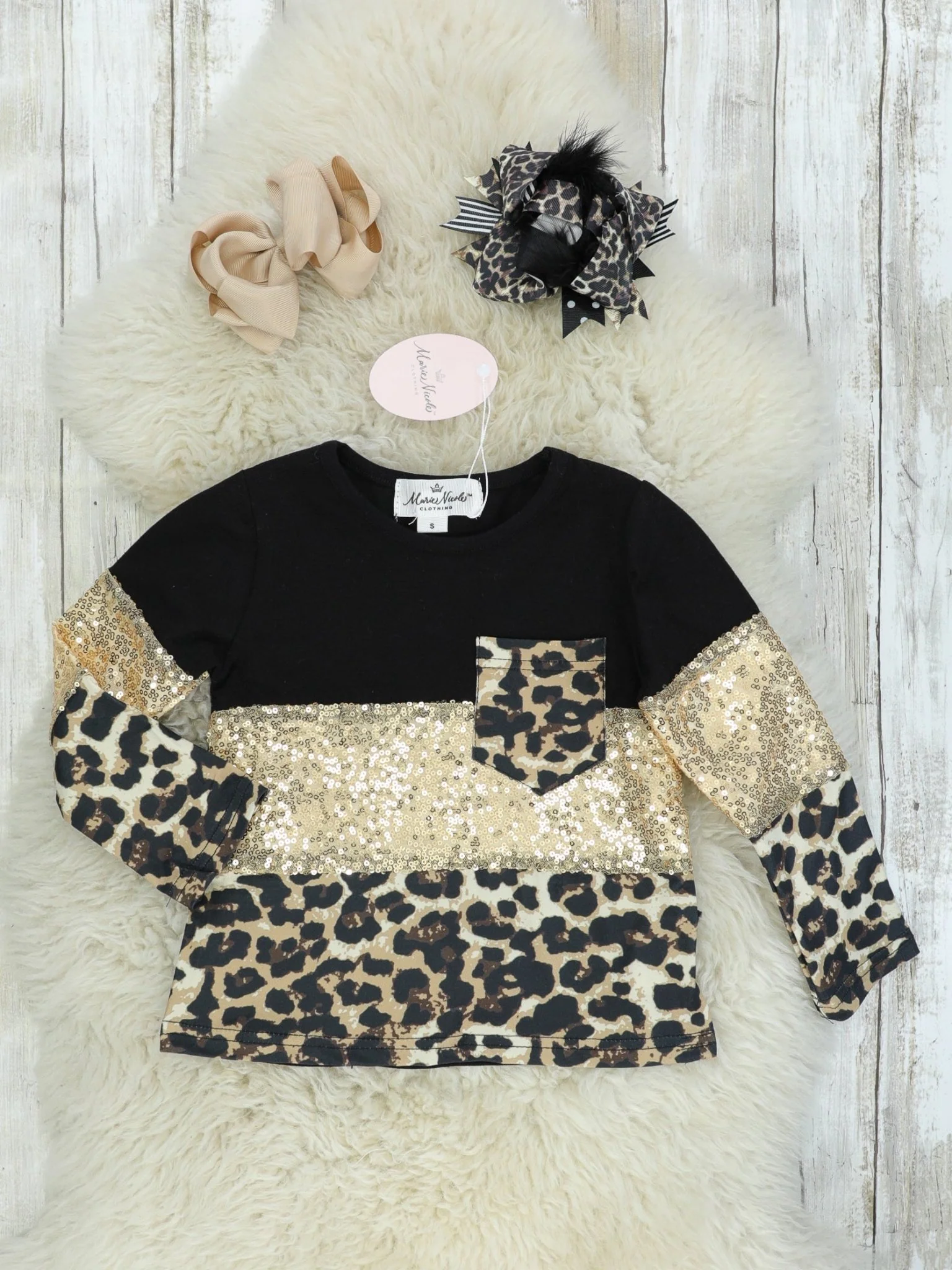 Mom & Me Sequin Leopard Colorblock Shirt - Image 2