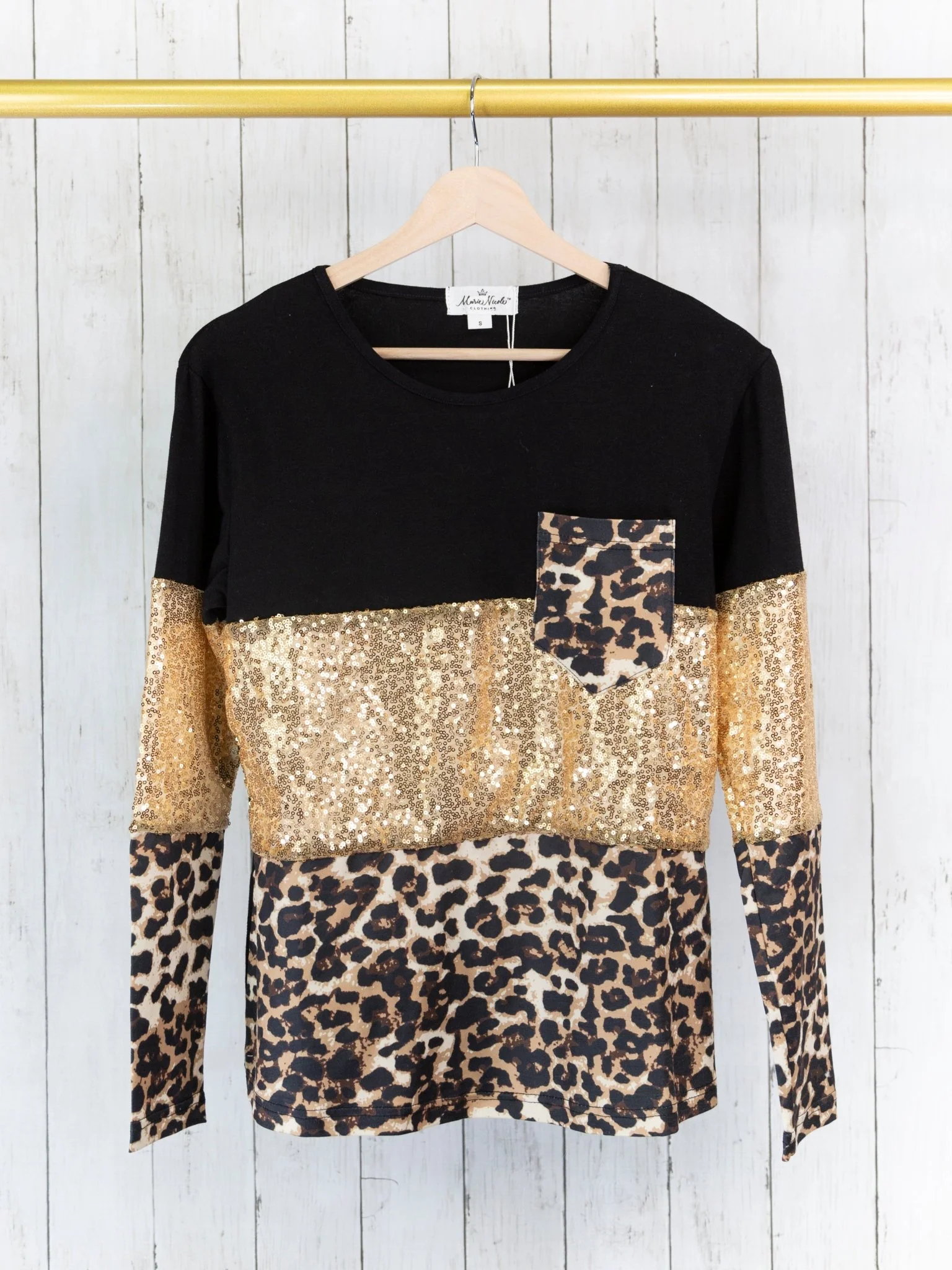 Mom & Me Sequin Leopard Colorblock Shirt - Image 3