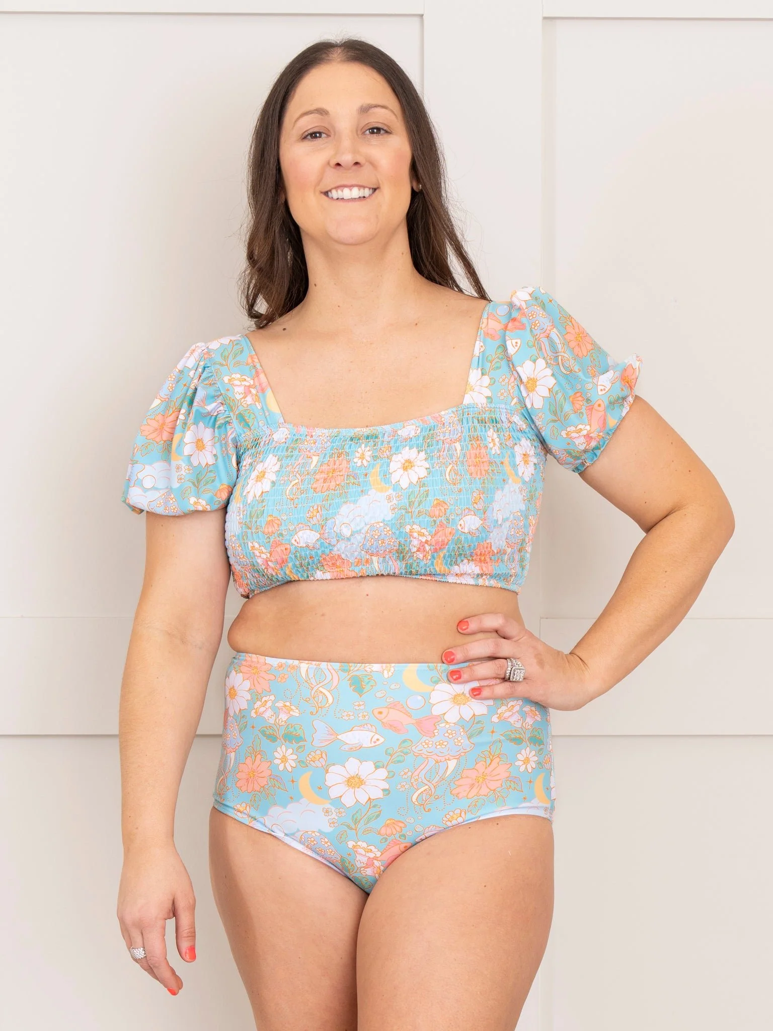 Mom & Me Smocked Aquarium Swimsuit - Image 3
