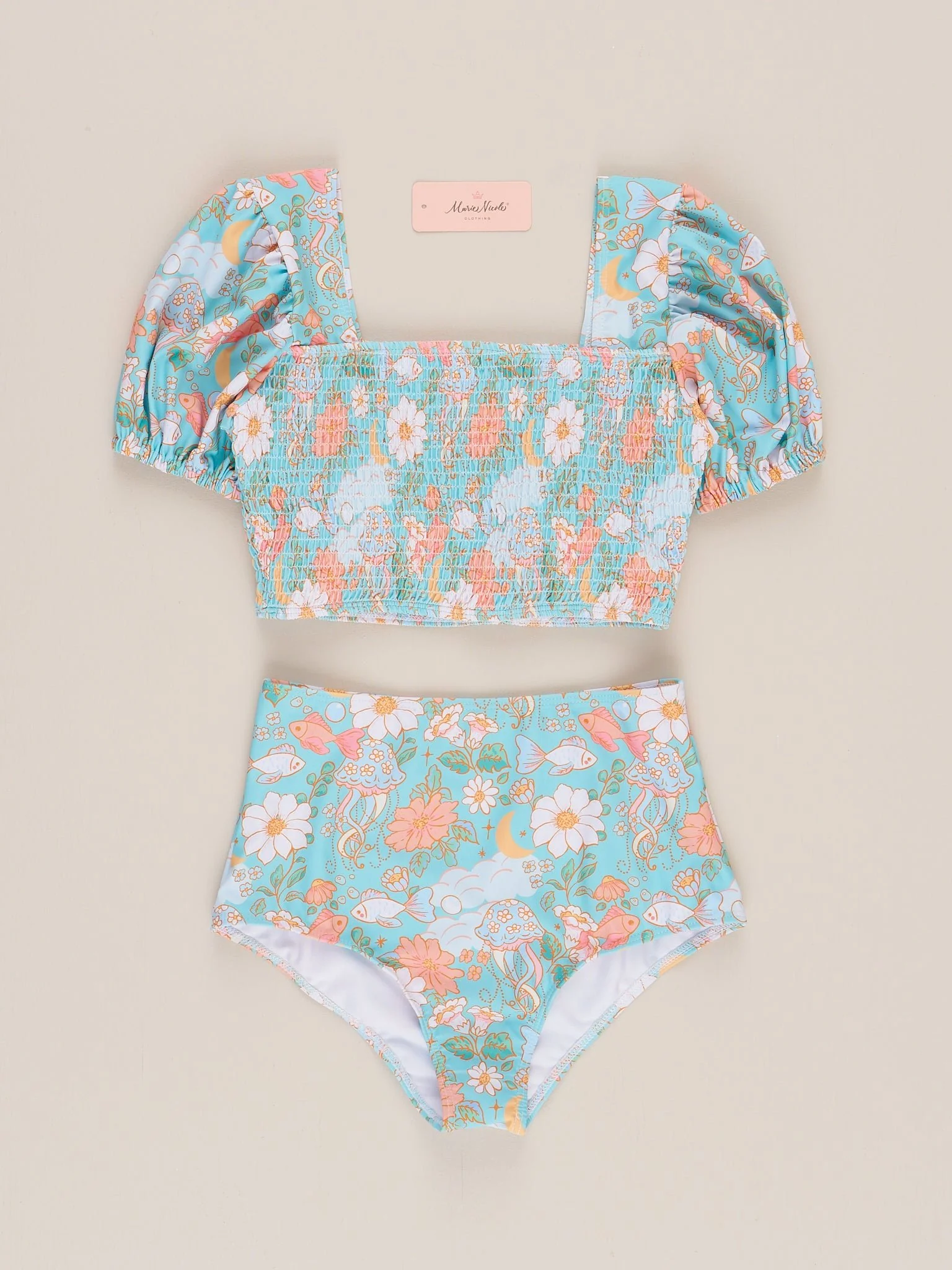 Mom & Me Smocked Aquarium Swimsuit - Image 4