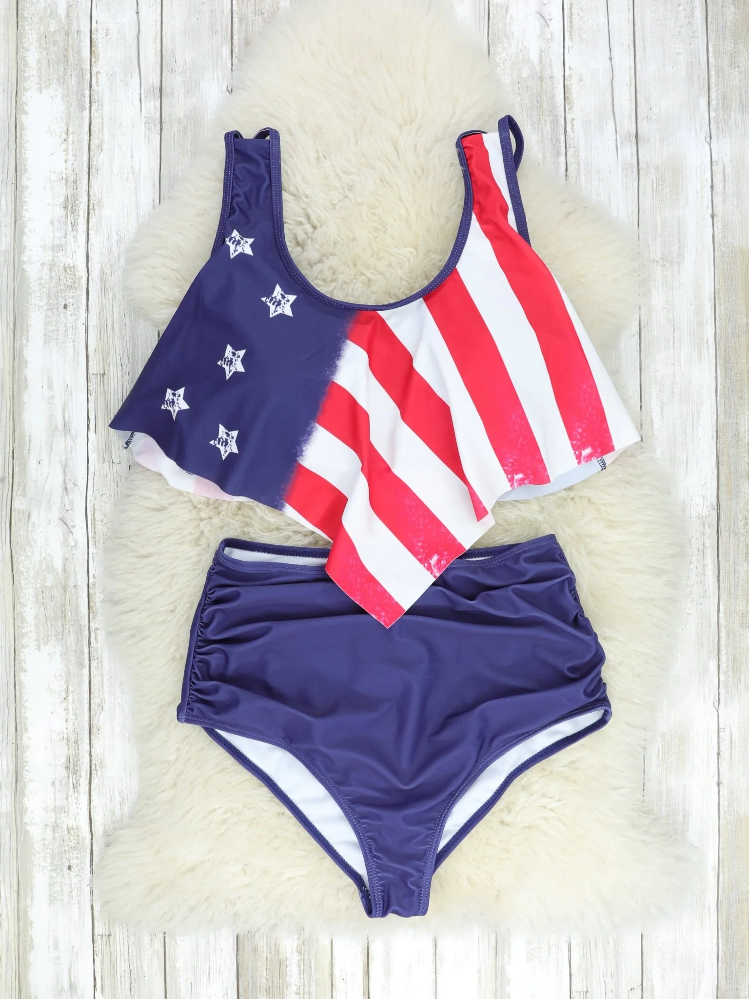 Mom & Me Navy Stars n Stripes Swimsuit - Image 3