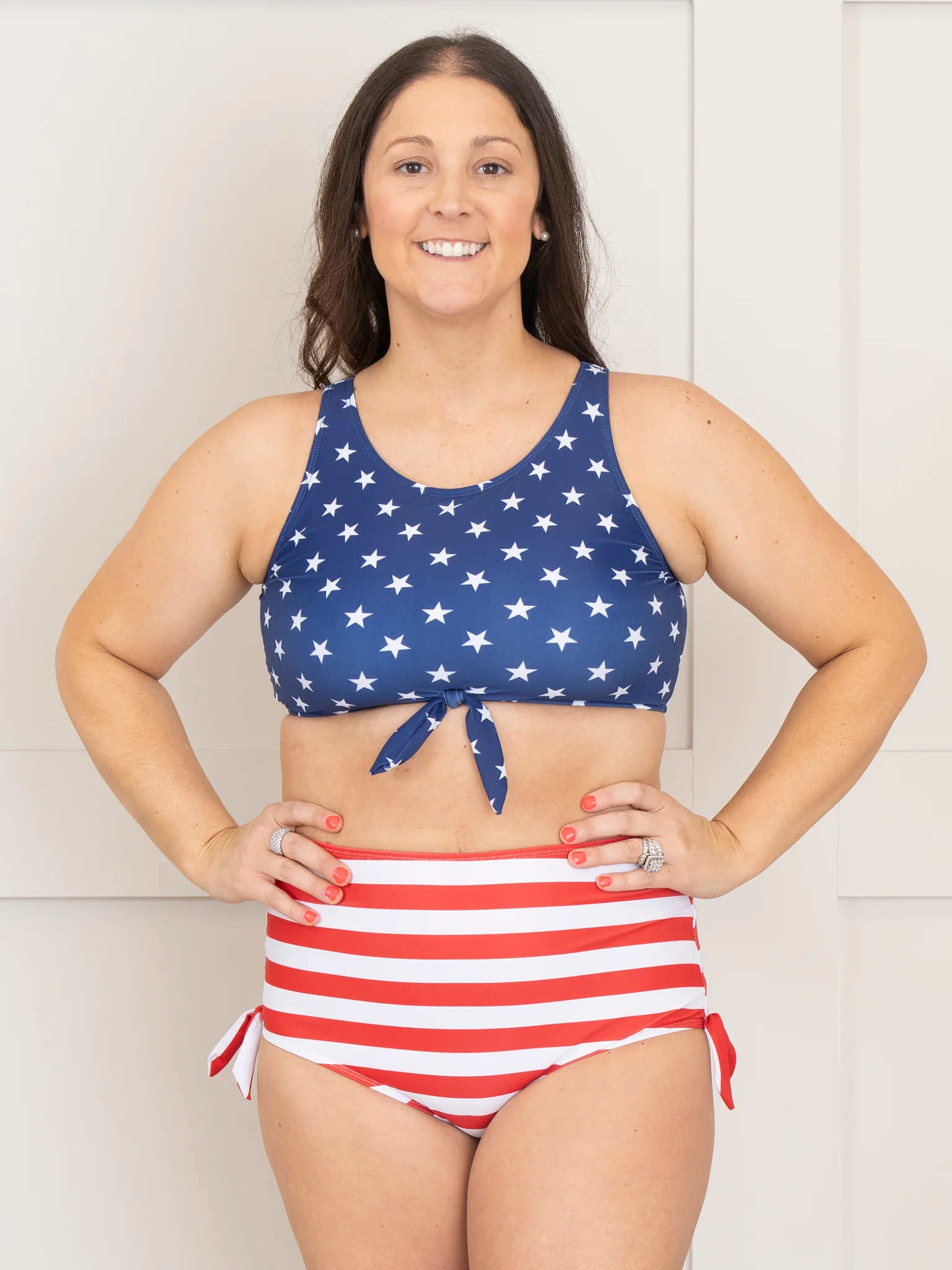 Mom & Me Stars & Stripes Tie Swimsuit - Image 3