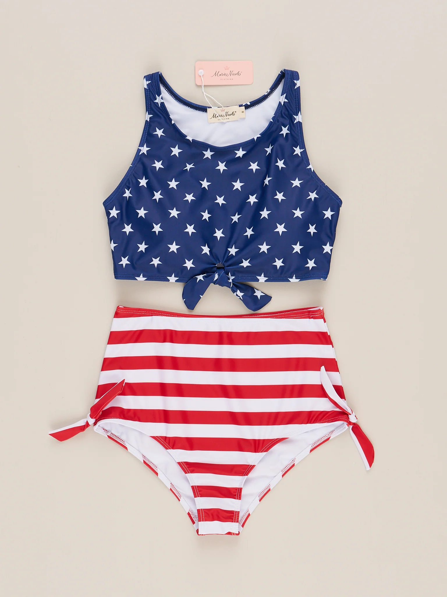 Mom & Me Stars & Stripes Tie Swimsuit - Image 4
