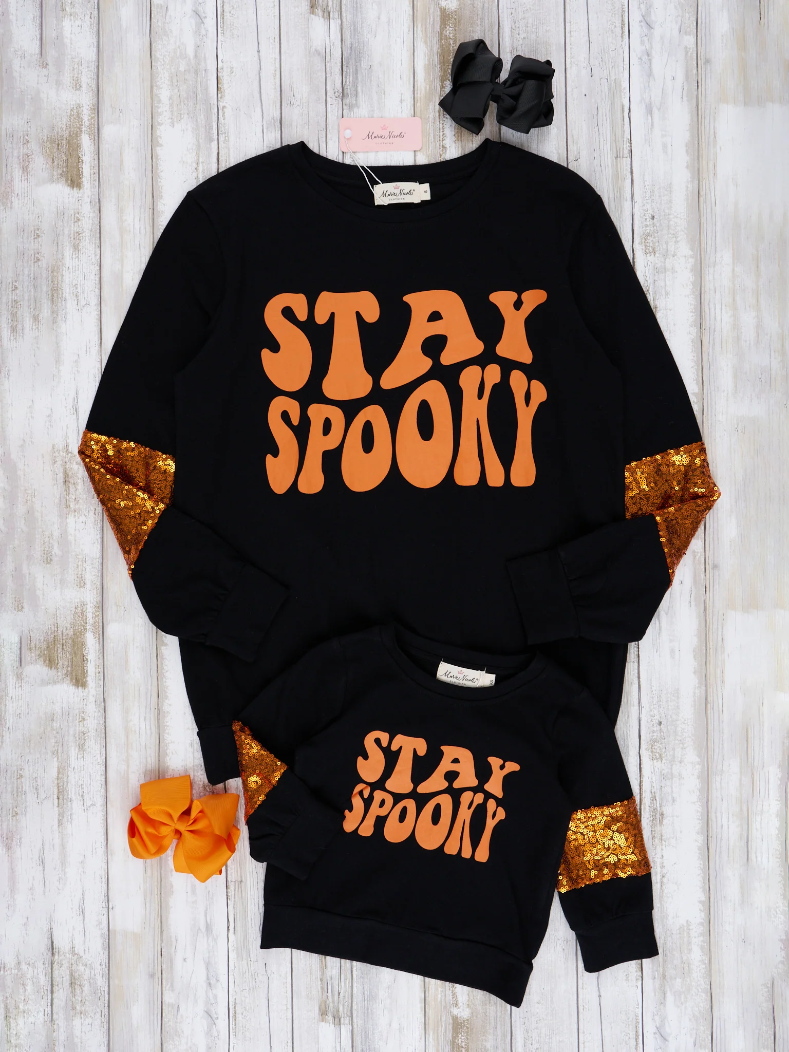 Mom & Me "Stay Spooky" Sequin Shirt