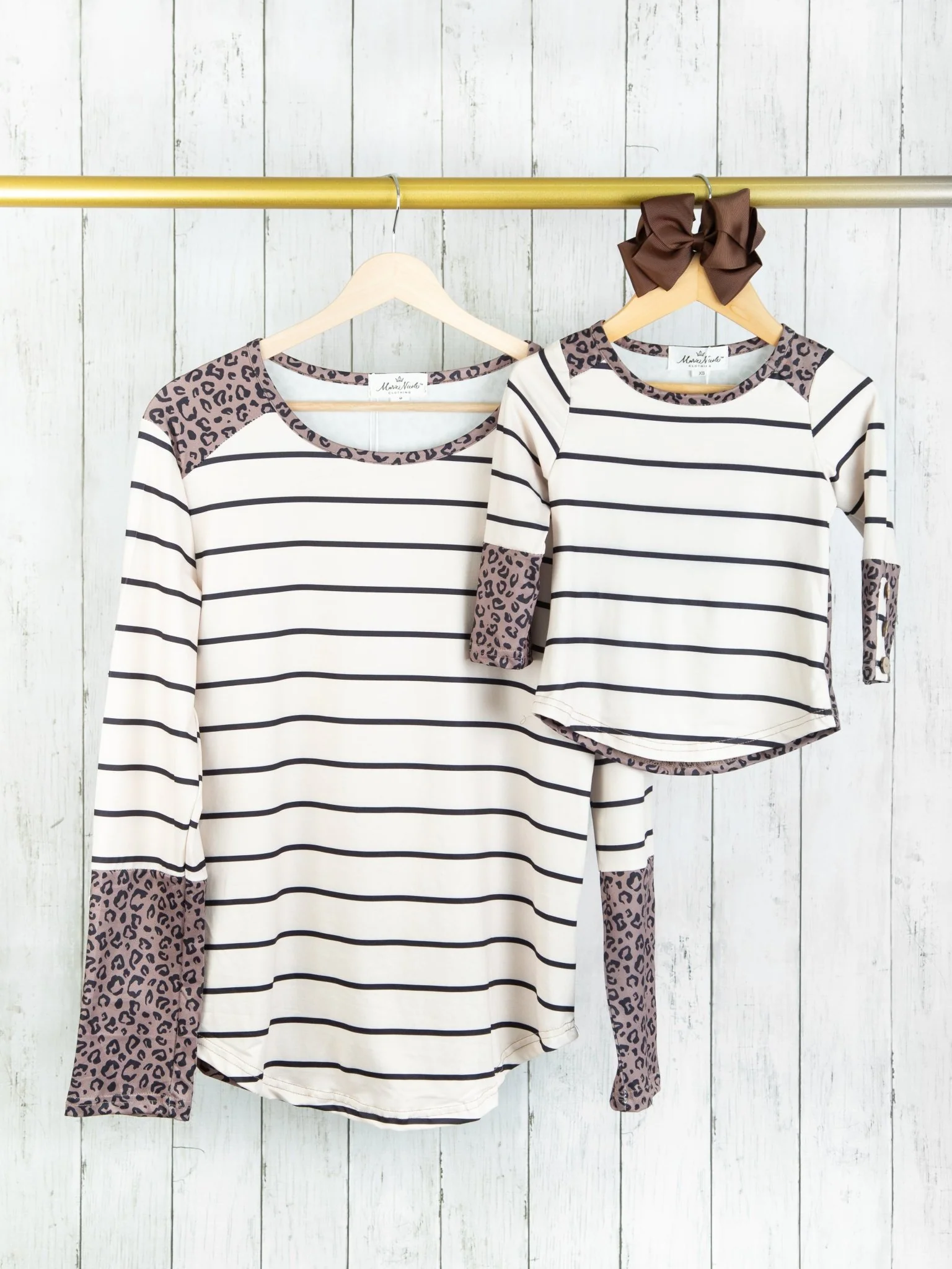 Mom & Me Striped Cheetah Shirt