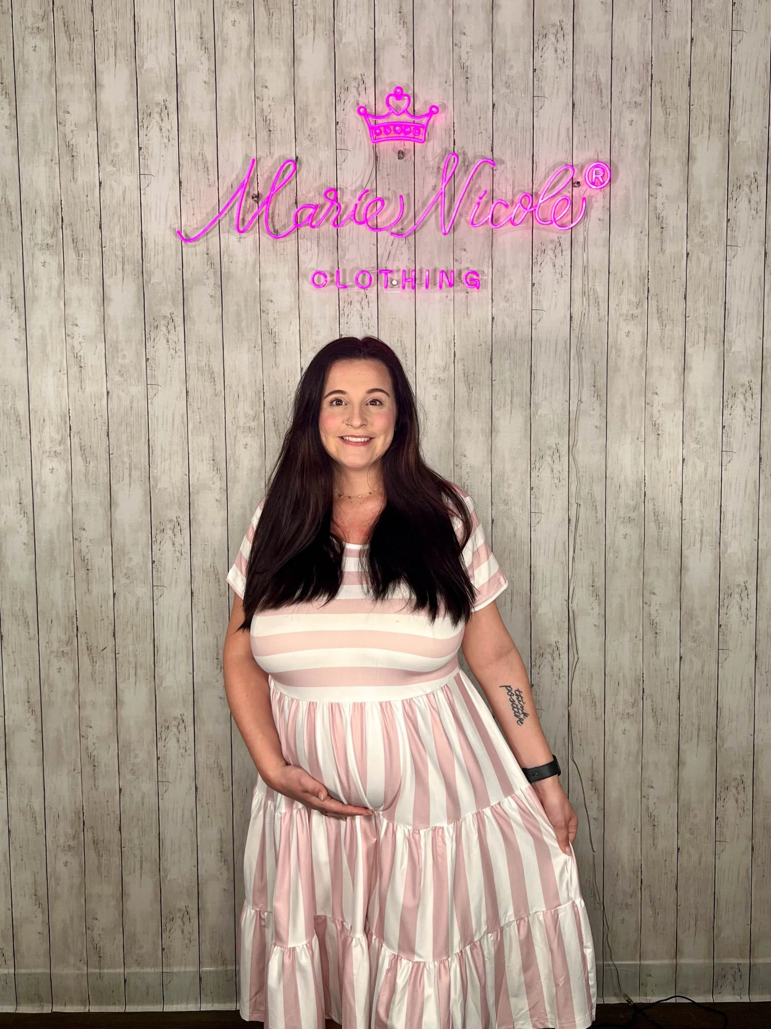 Mom & Me Striped Swing Dress - Mauve - Image 7