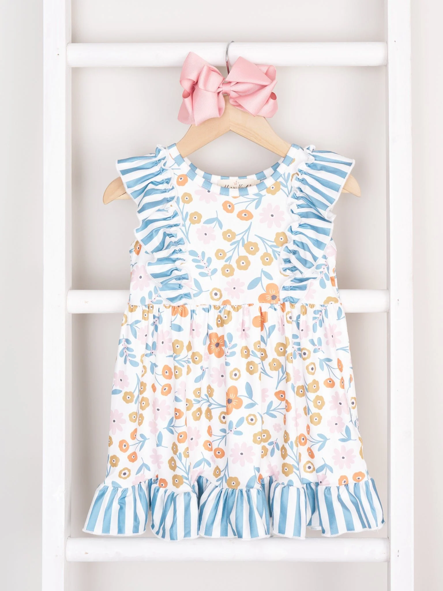 Mom & Me Stripes & Floral Ruffle Dress - Image 2