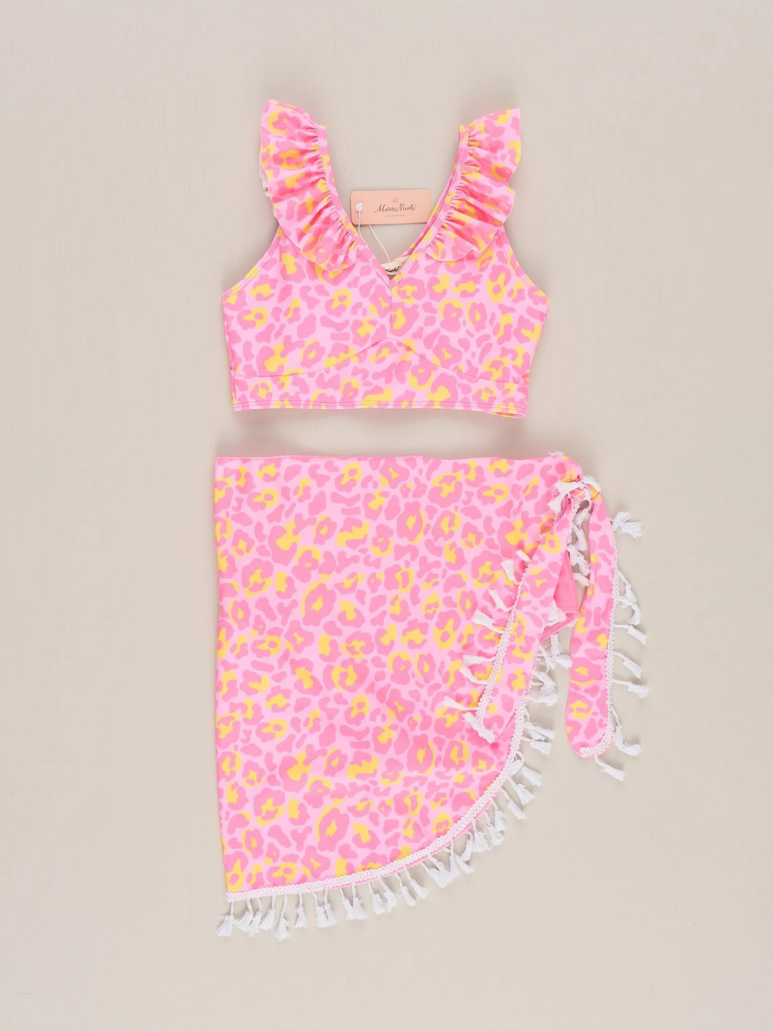 Mom & Me Sunshine Leopard Ruffle 3-Piece Swimsuit - Image 4