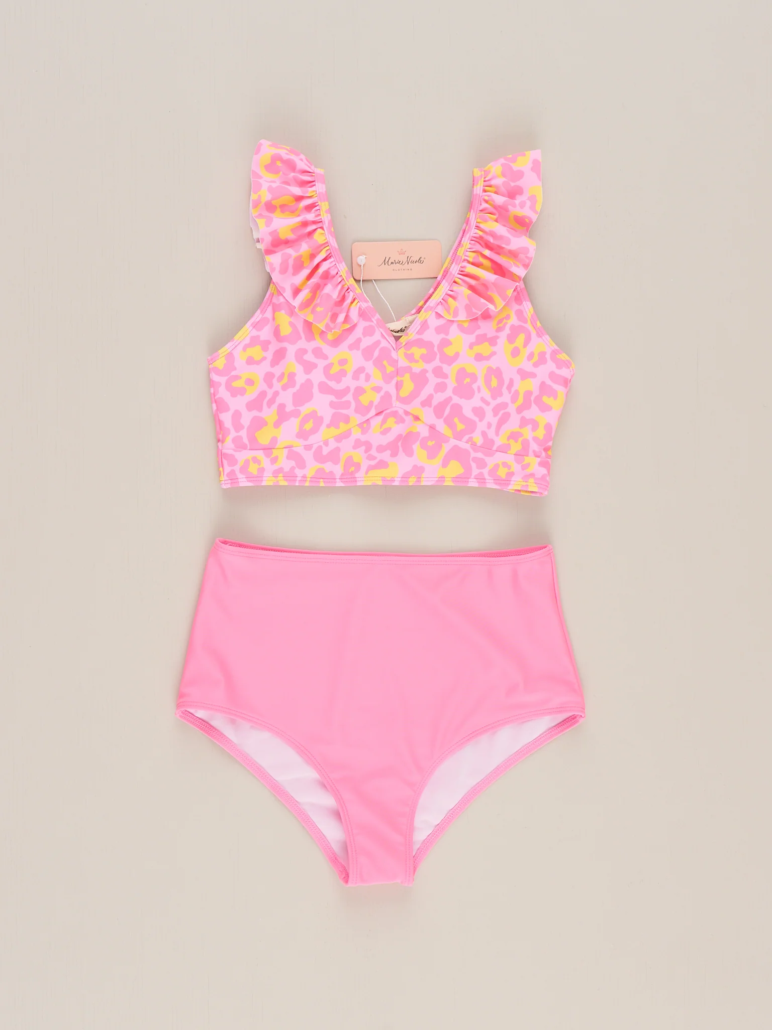 Mom & Me Sunshine Leopard Ruffle 3-Piece Swimsuit - Image 5