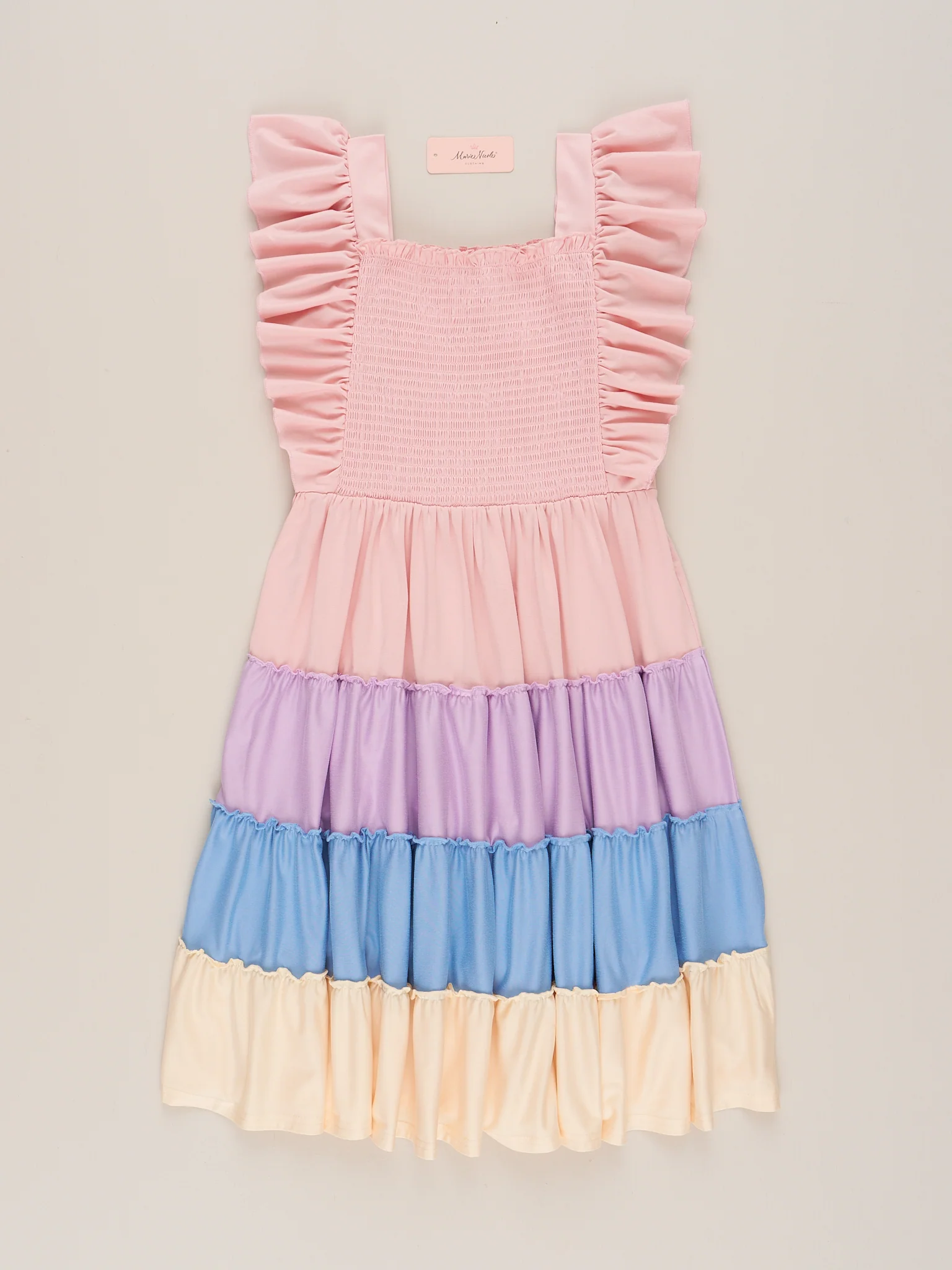 Mom & Me Tiered Color Blocked Pastel Dress - Image 3