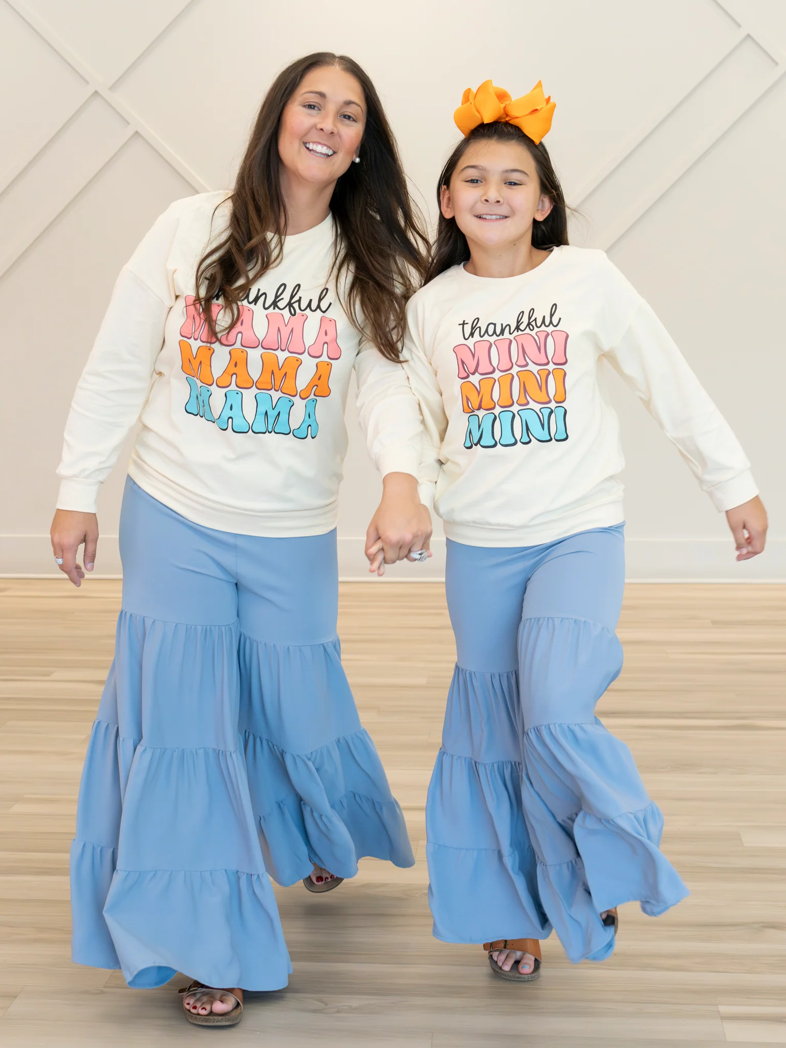Mom & Me Tiered Ruffles Stone Blue Pants - Image 6
