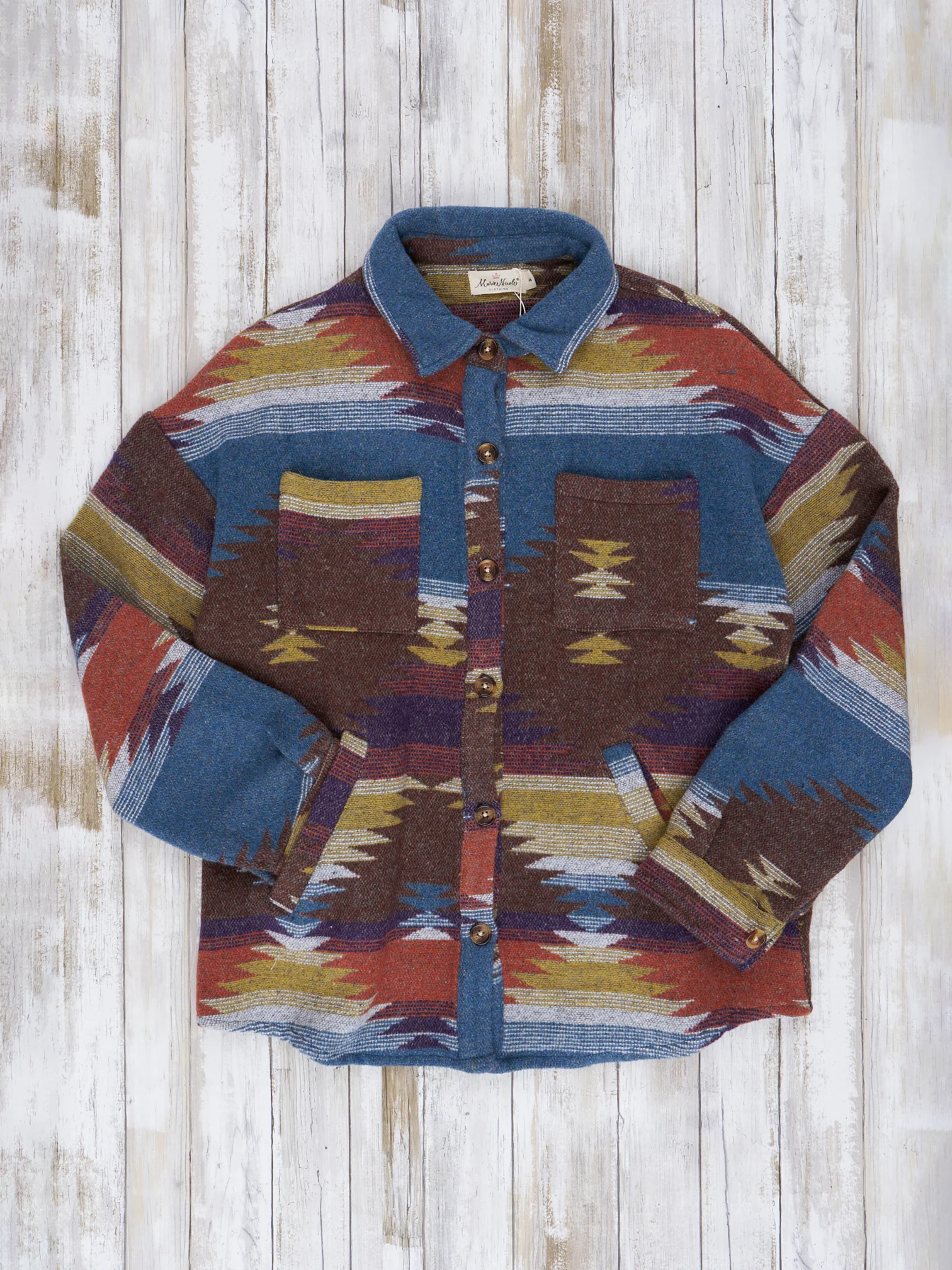 Mom & Me Turquoise Aztec Print Shacket - Image 4