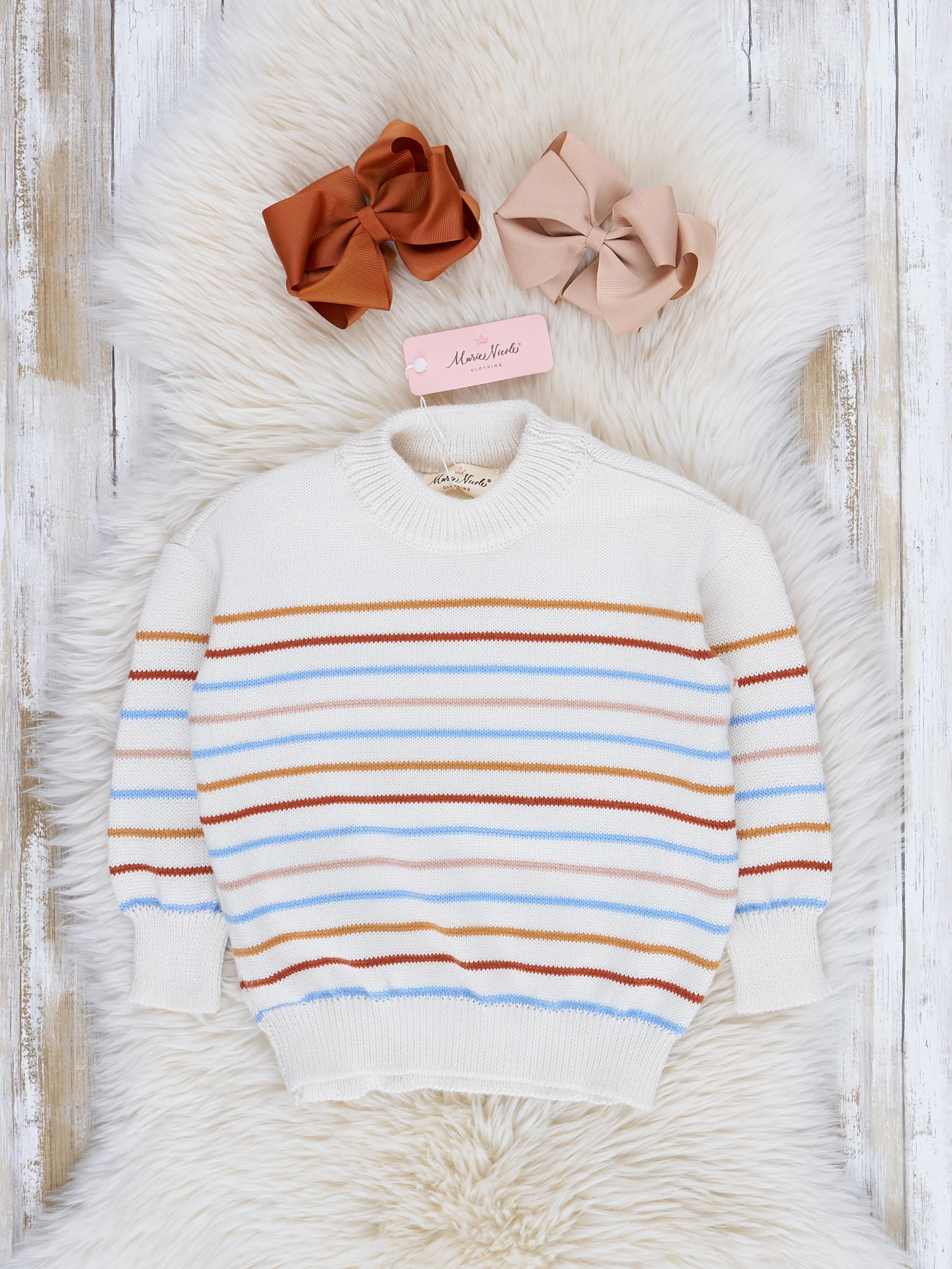 Mom & Me Warm Stripes Mock Neck Sweater - Image 3