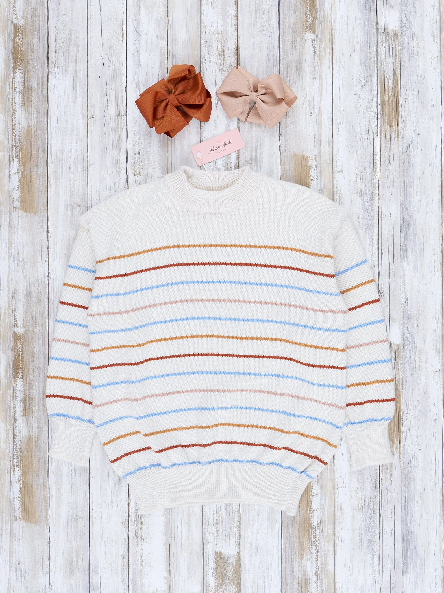 Mom & Me Warm Stripes Mock Neck Sweater - Image 4