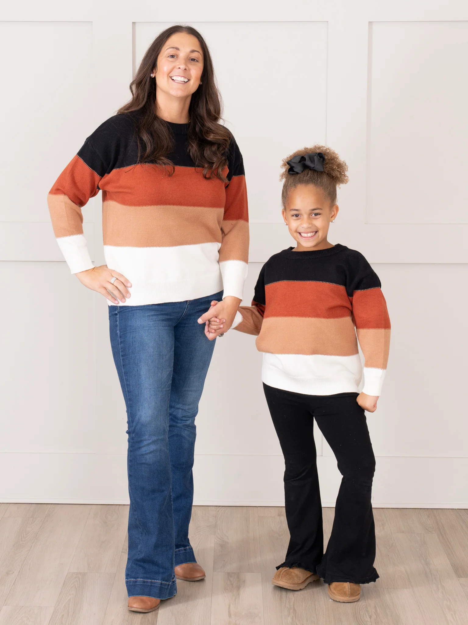 Mom & Me Warm Cider Stripes Mock Neck Sweater - Image 10
