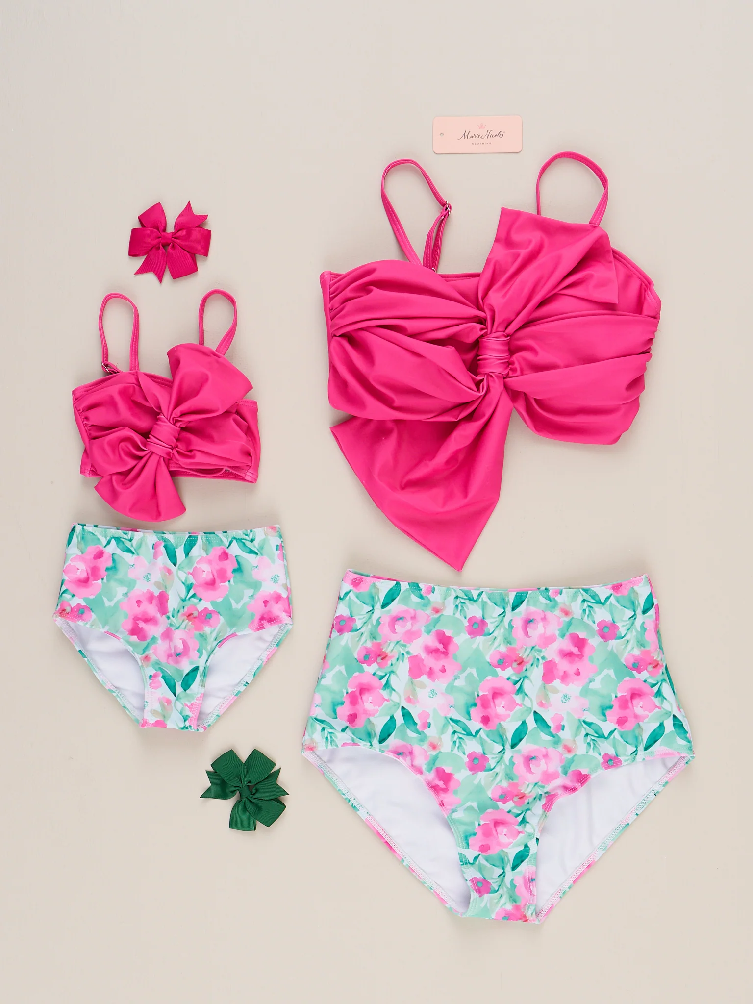 Mom & Me Watercolor Wildflowers Knot Swimsuit