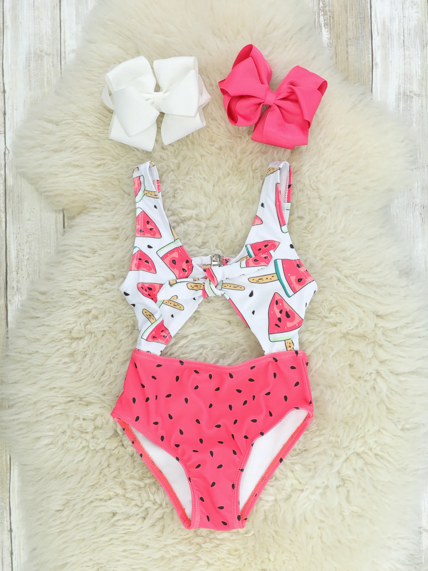 Mom & Me Watermelon Knot One Piece Swimsuit - Image 2