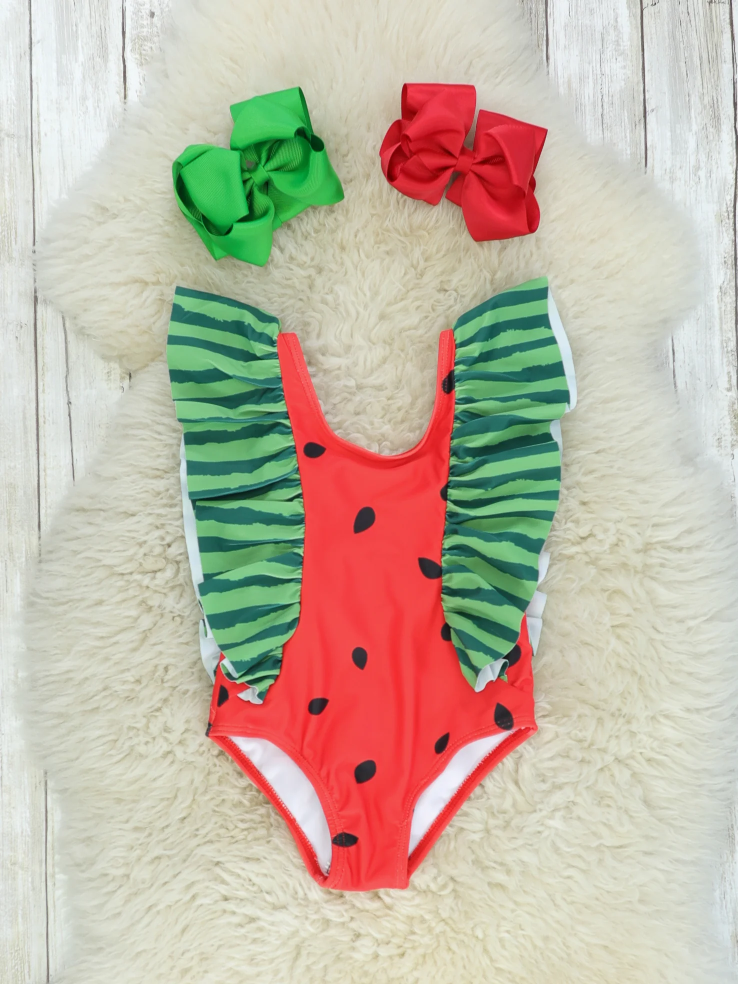 Mom & Me Watermelon Ruffle One Piece Swimsuit - Image 2