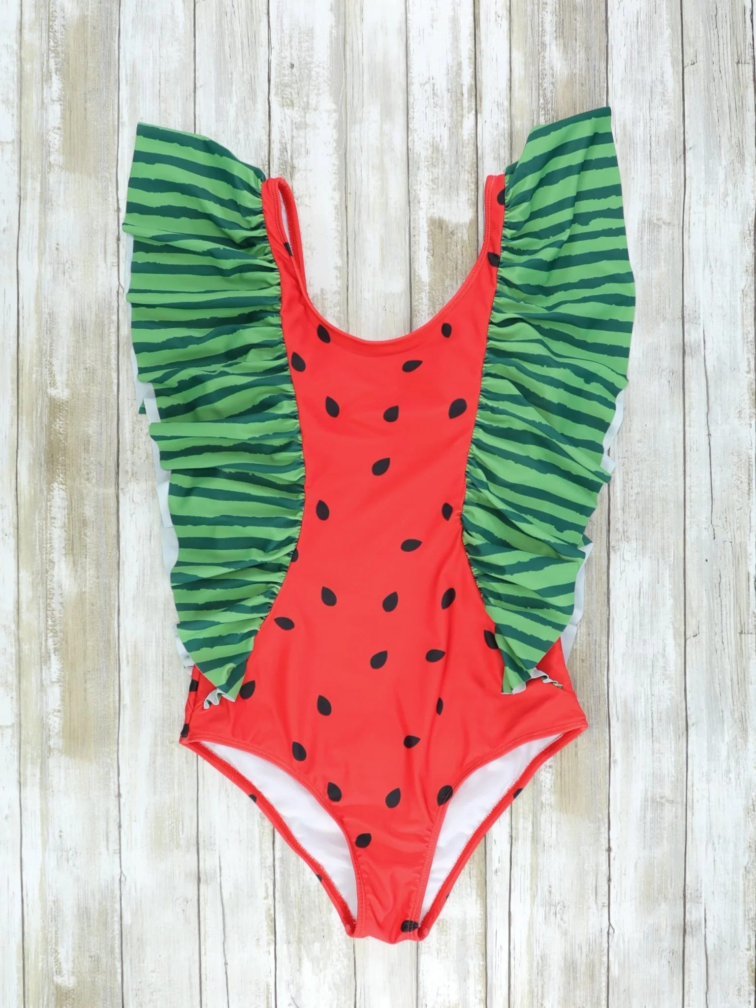 Mom & Me Watermelon Ruffle One Piece Swimsuit - Image 4