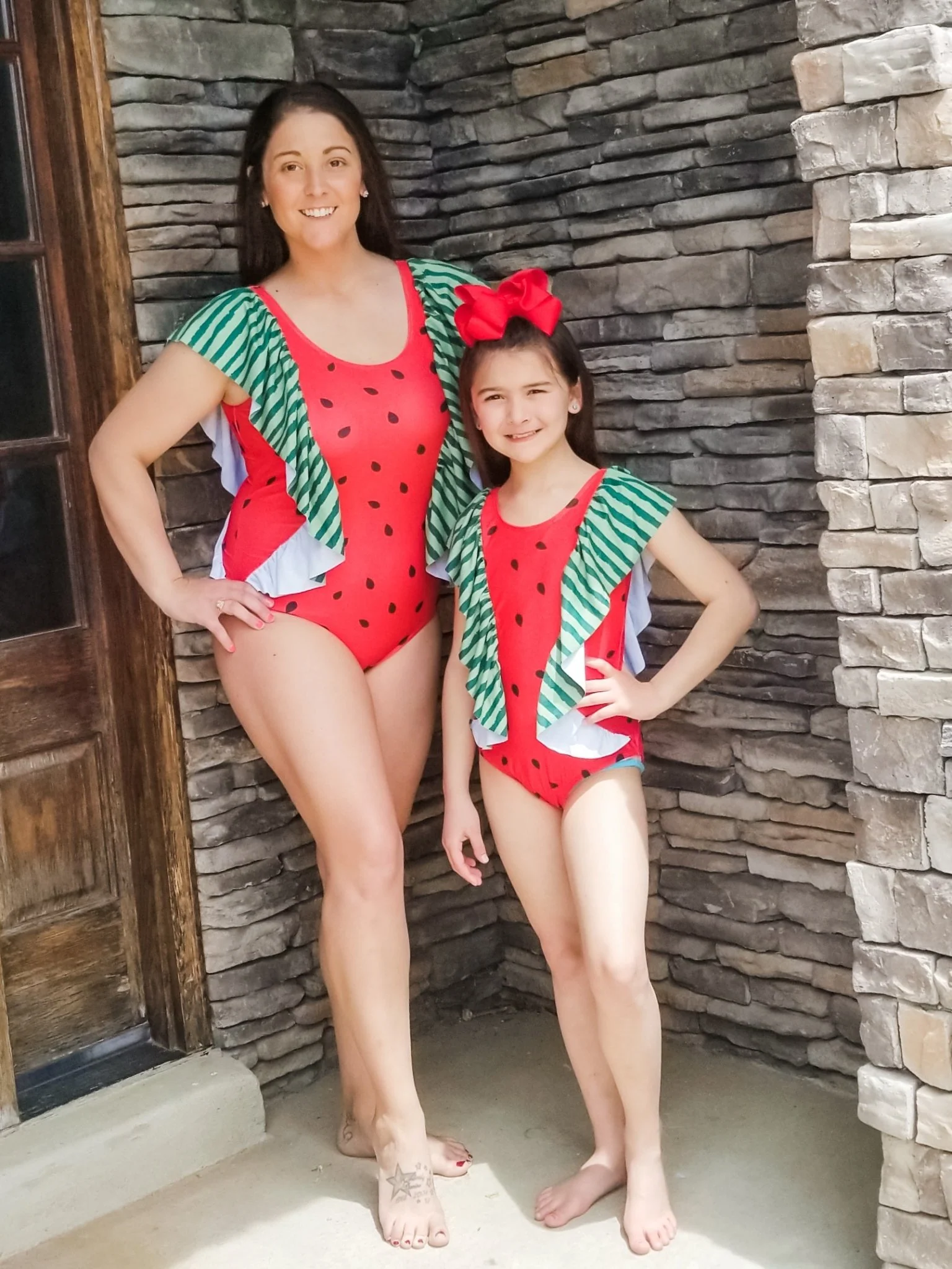 Mom & Me Watermelon Ruffle One Piece Swimsuit - Image 5
