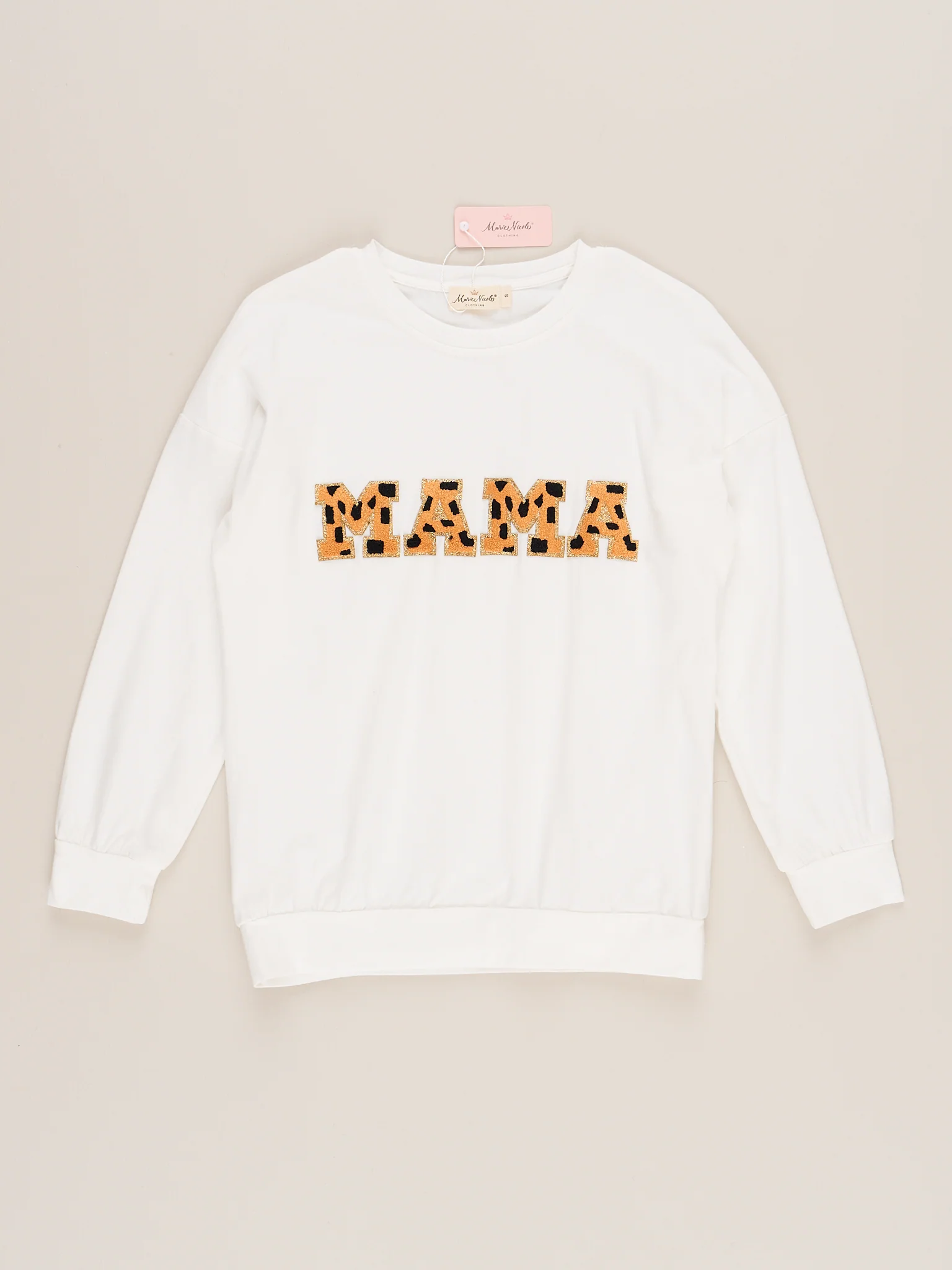Mom & Me White Mama/Mini Cheetah Puff Letters Shirt - Image 4