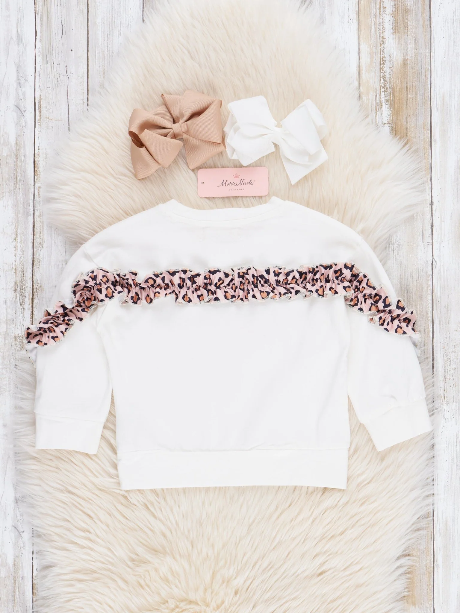 Mom & Me White Pumpkin Ruffle Shirt - Image 3