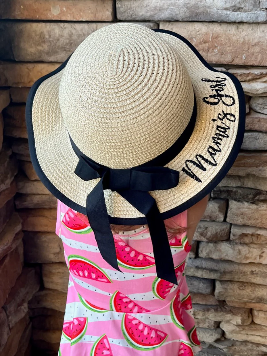 Mom & Me Woven Sun Hat - Black - Image 5