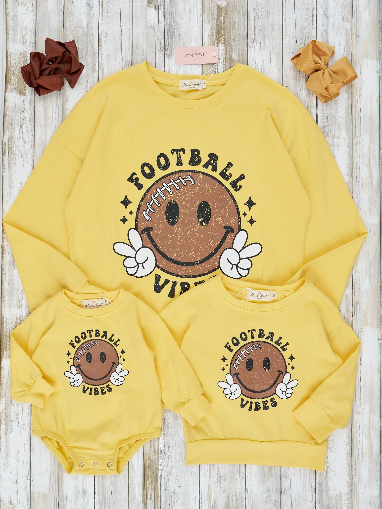 Mom & Me Yellow "Football Vibes" Top