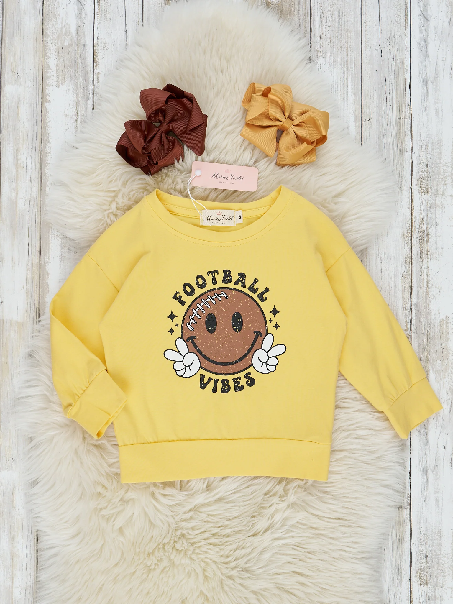 Mom & Me Yellow "Football Vibes" Top - Image 3