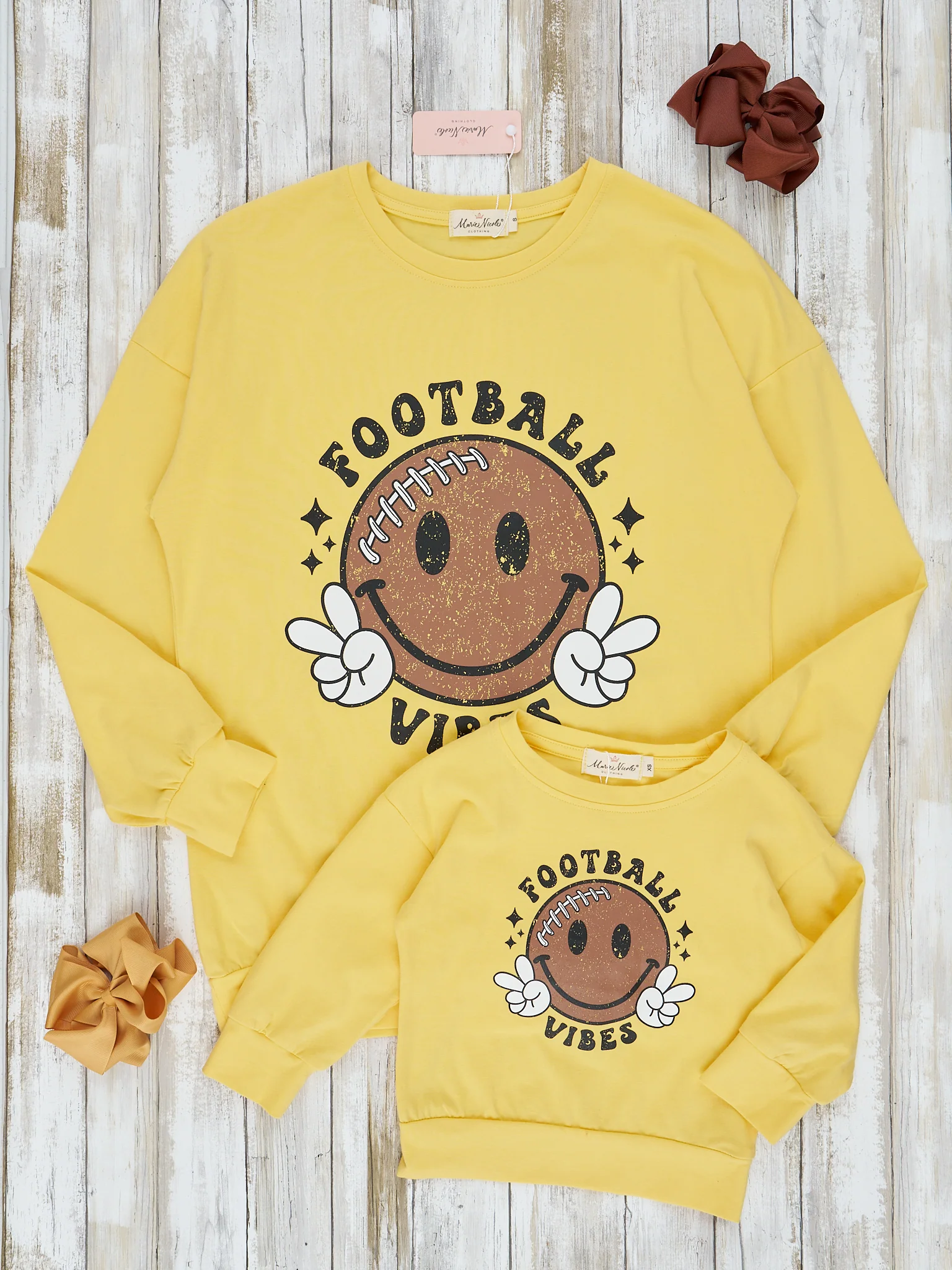 Mom & Me Yellow "Football Vibes" Top - Image 5