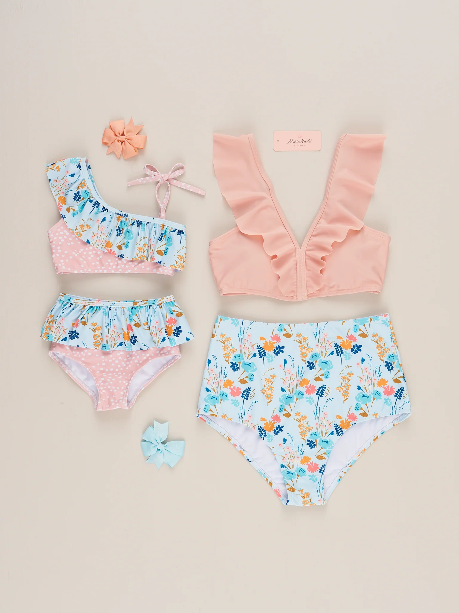 Mom & Me Pretty Poppy Two-Piece Ruffle Swimsuit