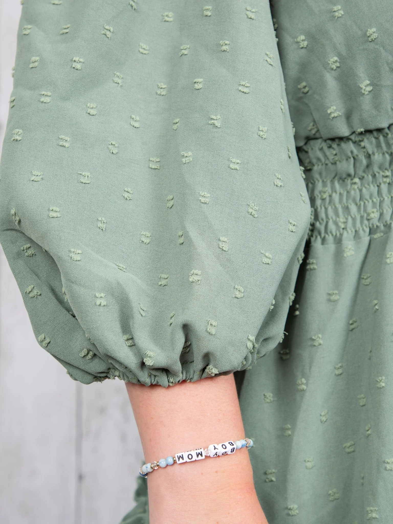 Mom Sage Swiss Dot Dress - Image 6