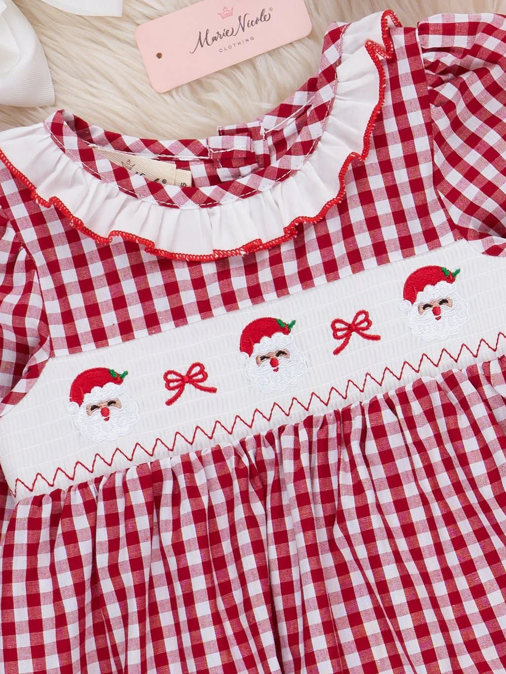 Moments with Santa Smocked Cotton Dress - Image 2