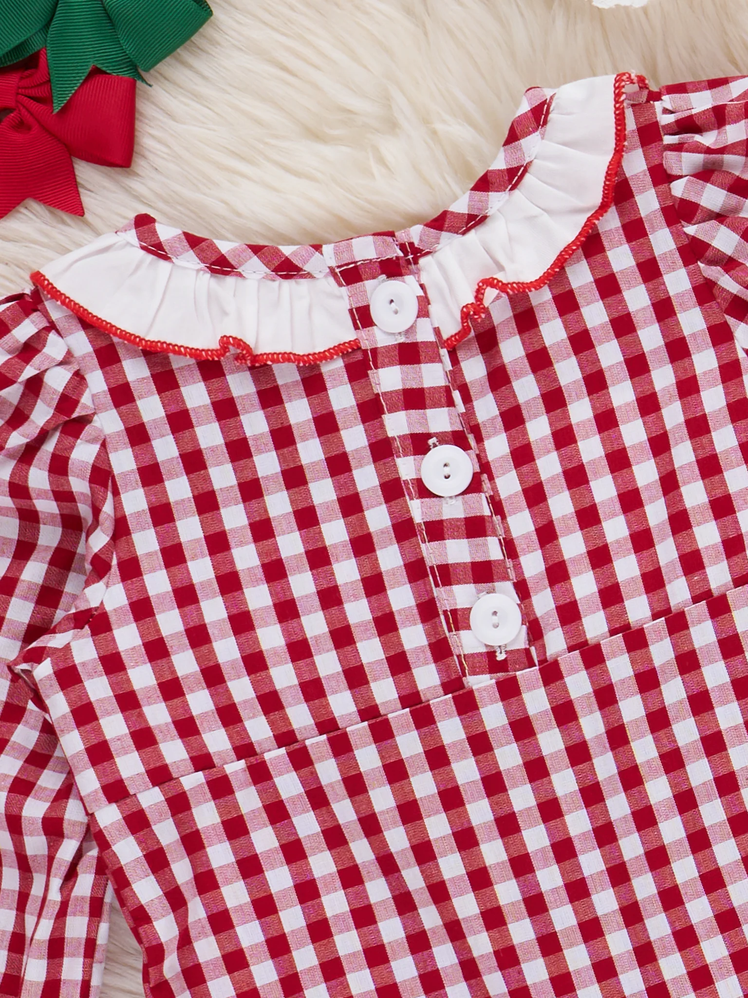 Moments with Santa Smocked Cotton Romper - Image 3