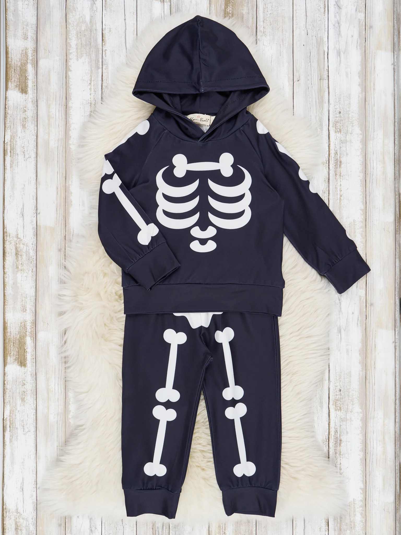 Mr. Bones Black Skeleton Hoodie Outfit - Image 2
