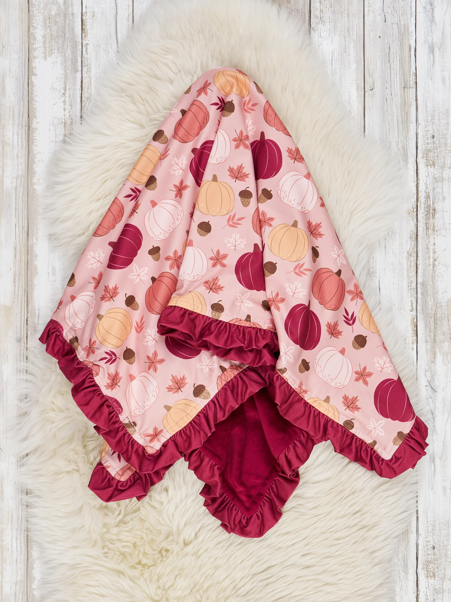 Mulberry Pumpkin Garden Minky Blanket
