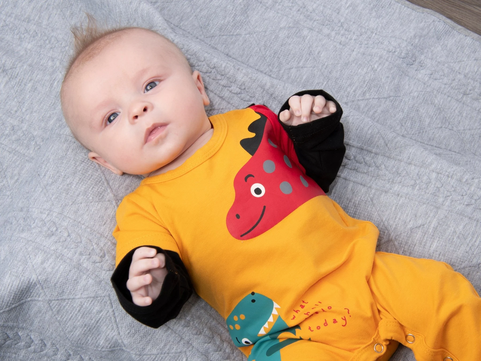 Mustard Dinosaur Layered Romper - Image 3