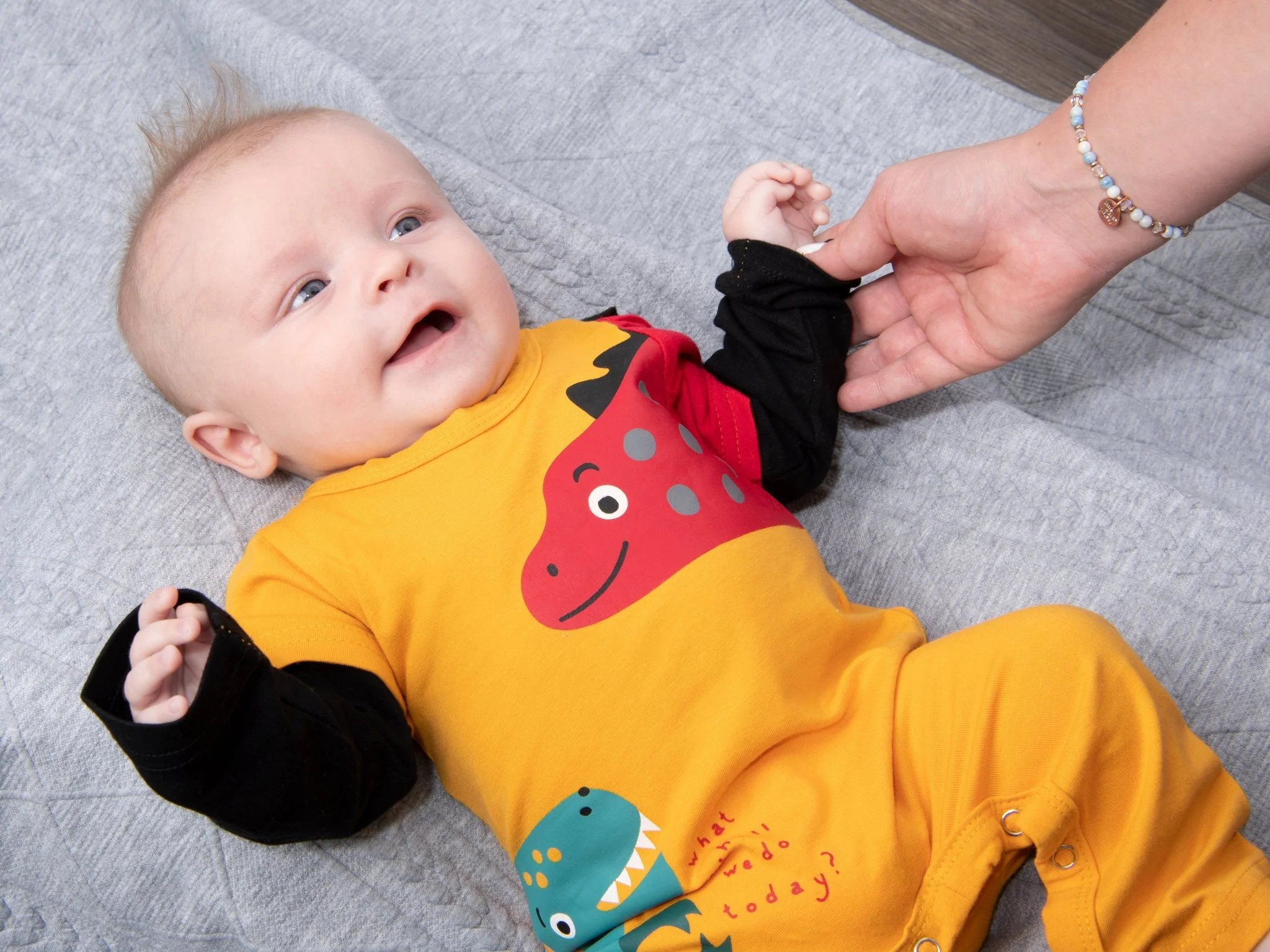 Mustard Dinosaur Layered Romper - Image 5