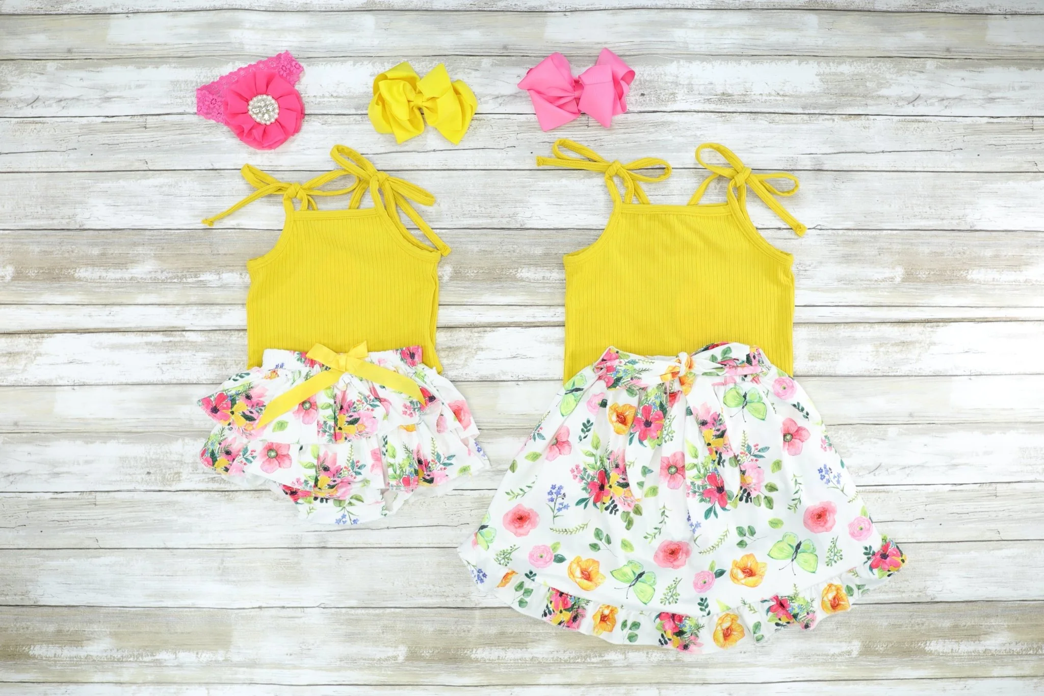 Mustard Tank & Floral Ruffle Skirt Outfit - Image 3