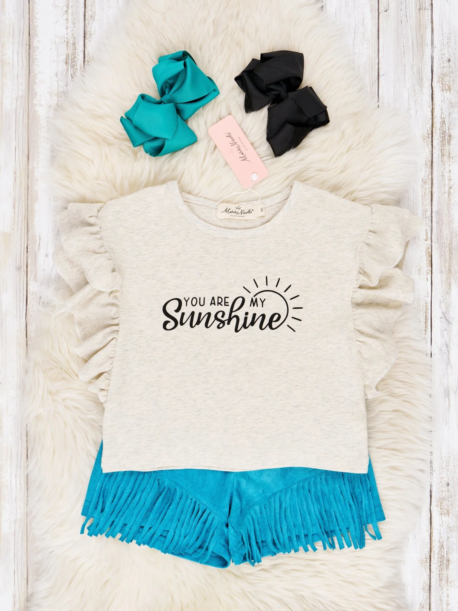 "My Sunshine" Fringe Suede Outfit