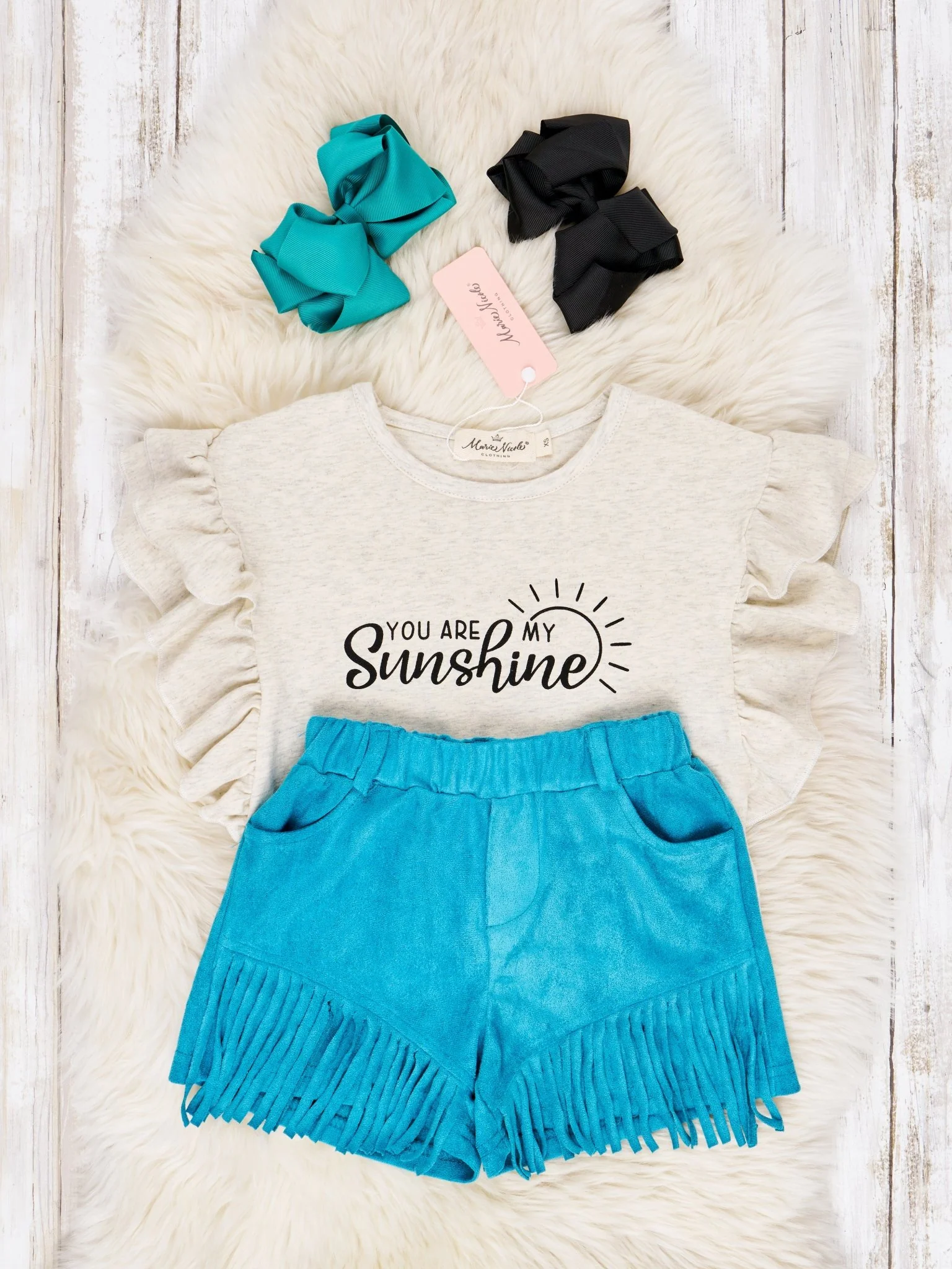 "My Sunshine" Fringe Suede Outfit - Image 2