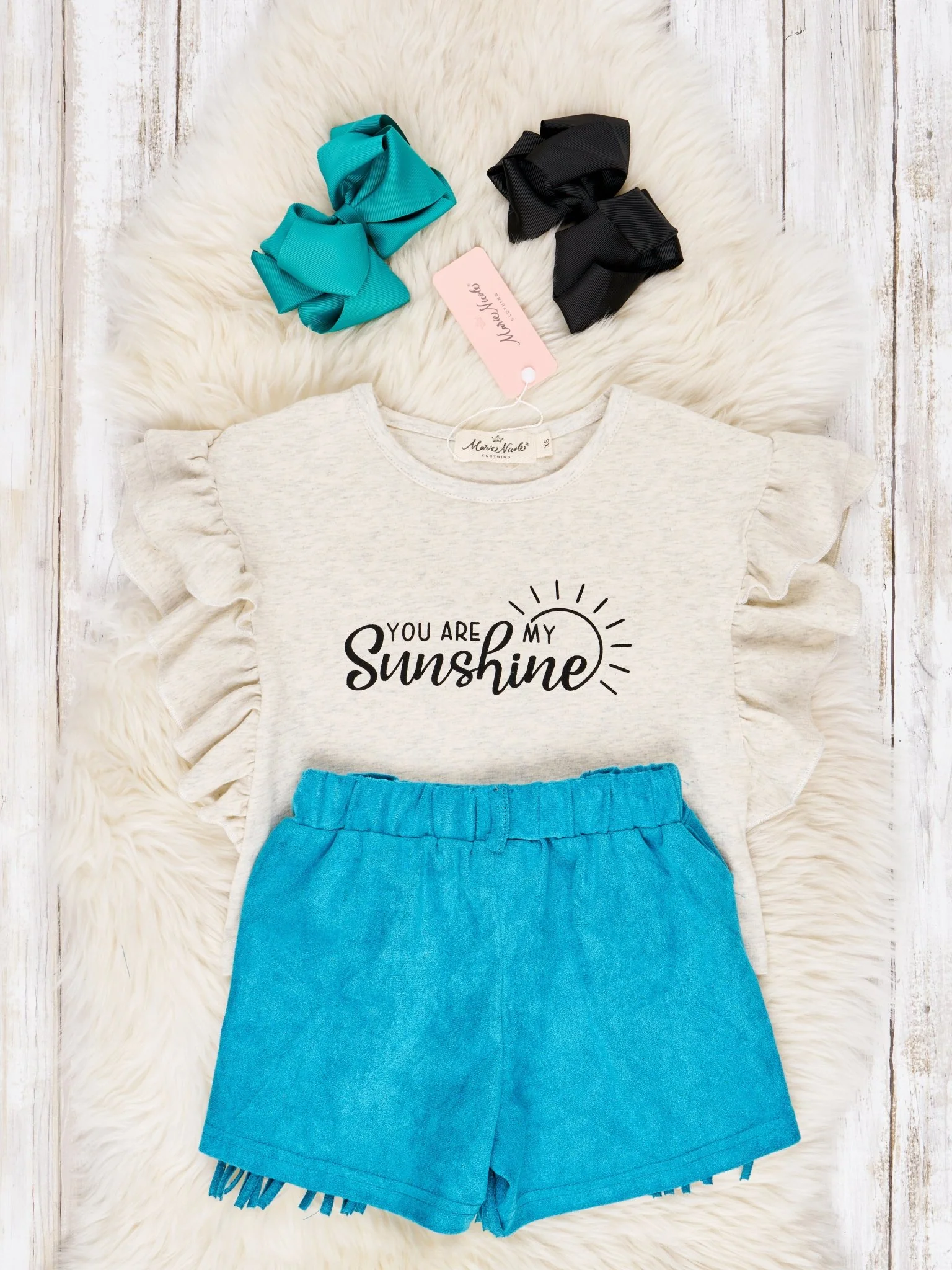 "My Sunshine" Fringe Suede Outfit - Image 3