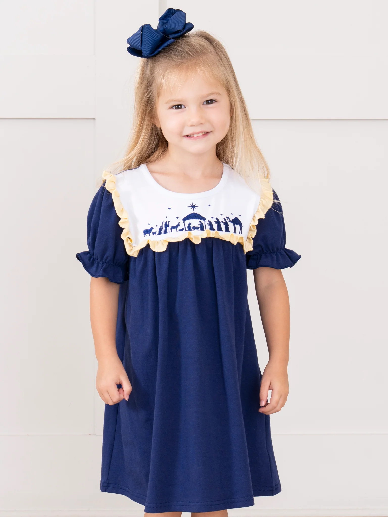 Nativity Embroidered Ruffle Dress