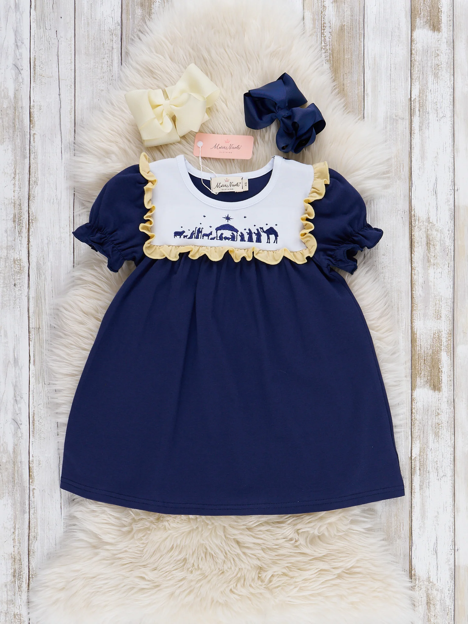 Nativity Embroidered Ruffle Dress - Image 2