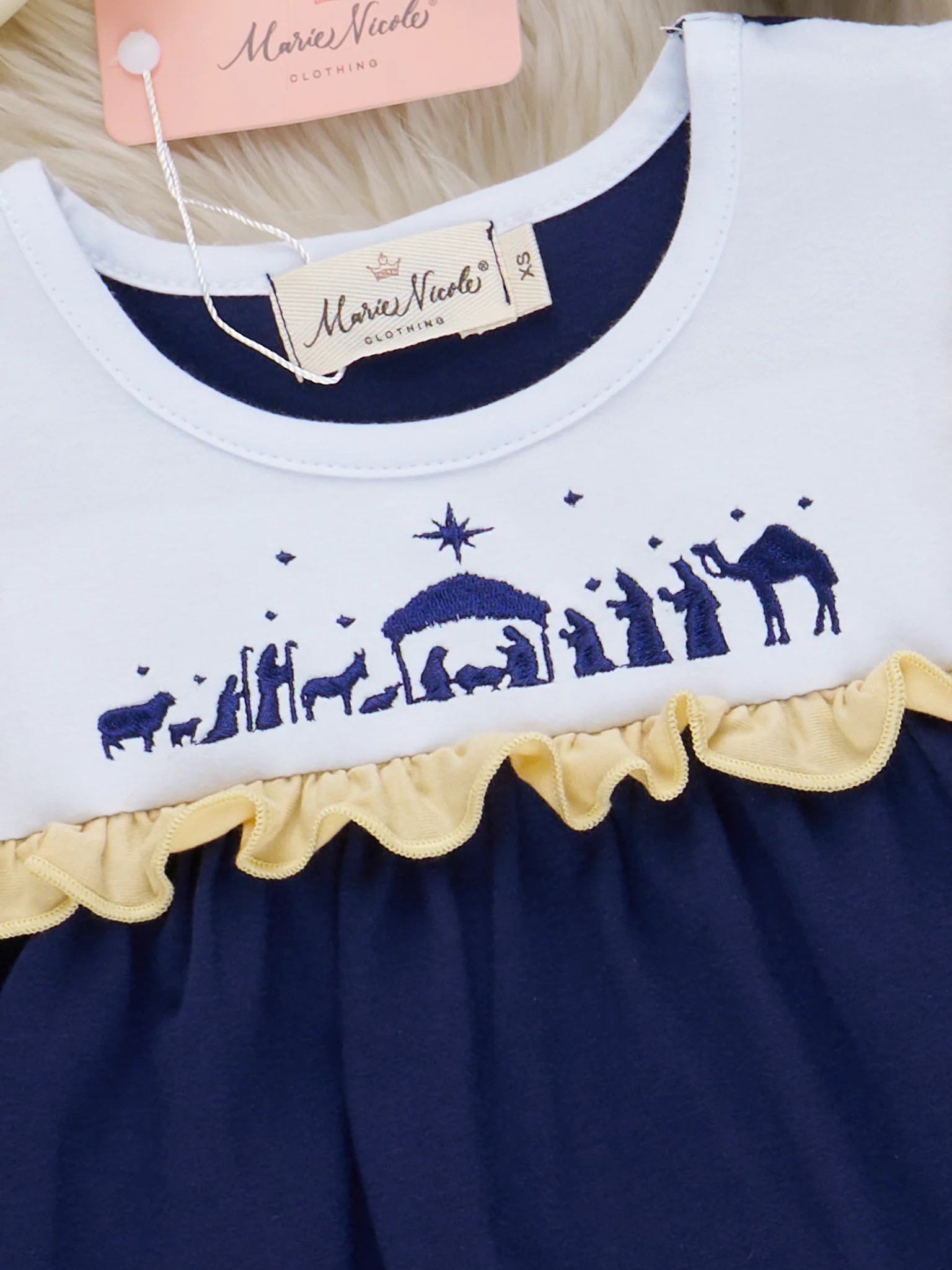 Nativity Embroidered Ruffle Dress - Image 3