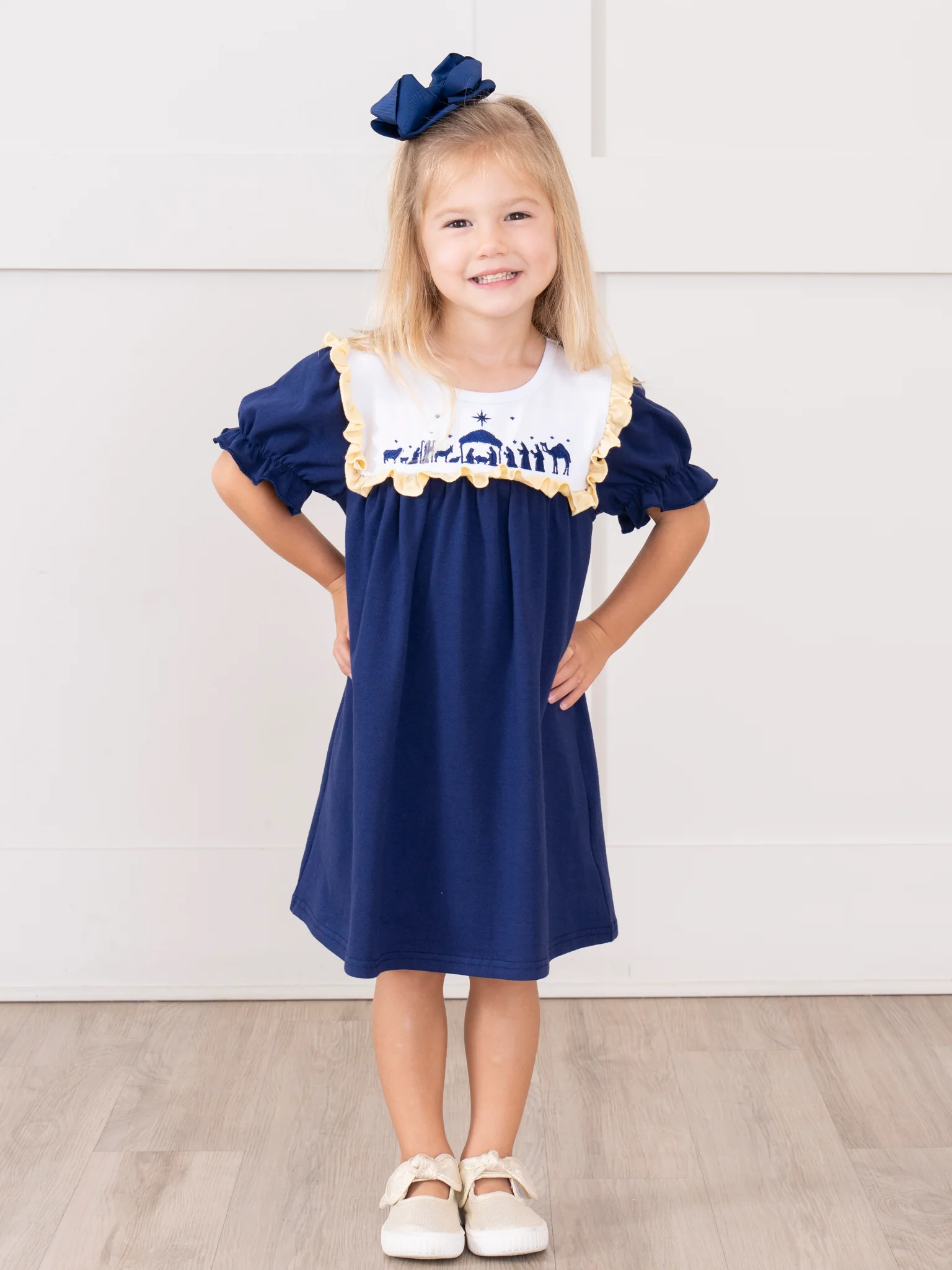 Nativity Embroidered Ruffle Dress - Image 4