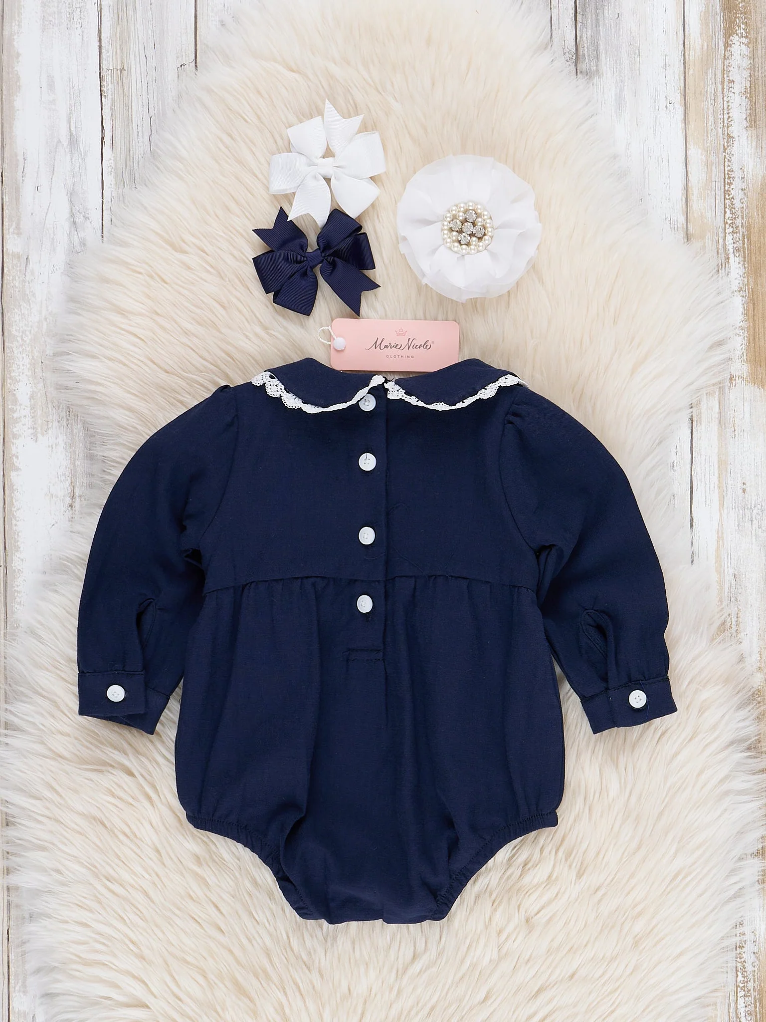 Nativity Scene Smocked Bubble Romper - Image 2