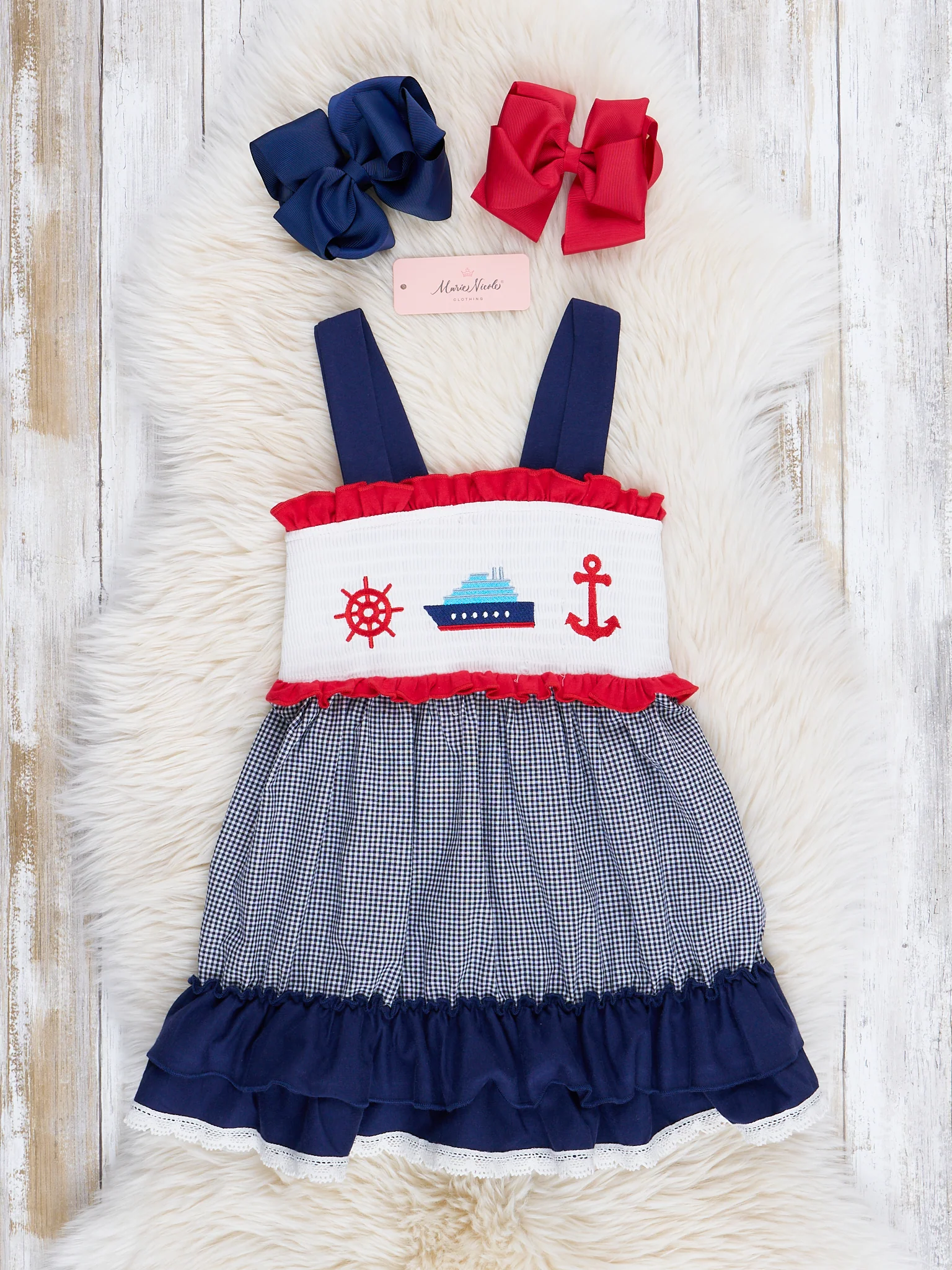 Nautical Navy Smocked Dress